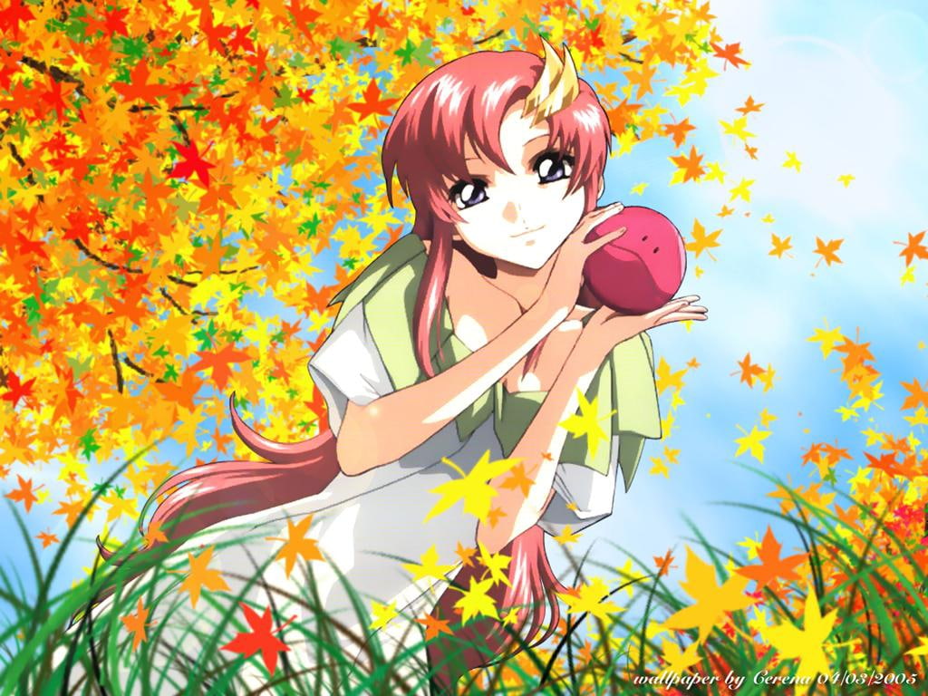 anime, cute, hd, art, lacus, amp, gundam, clyne, girl, haro, 480P, fall, seed, friend, HD Wallpaper