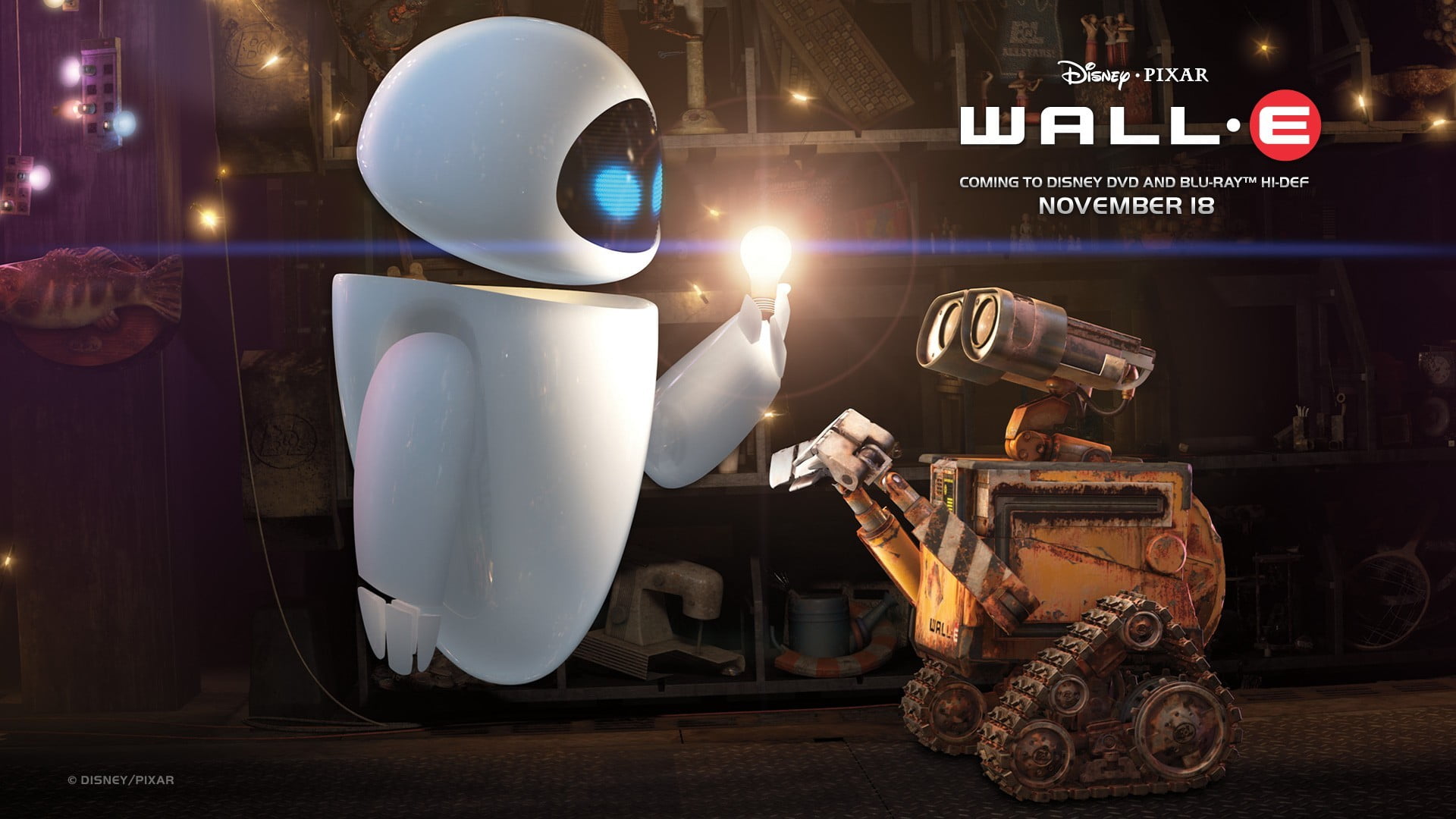 shopping, 1080P, animated movies, transportation, WALL·E, mode of transportation, protection, white, antique, helmet, desk, illuminated, transparent, lighting equipment, HD Wallpaper