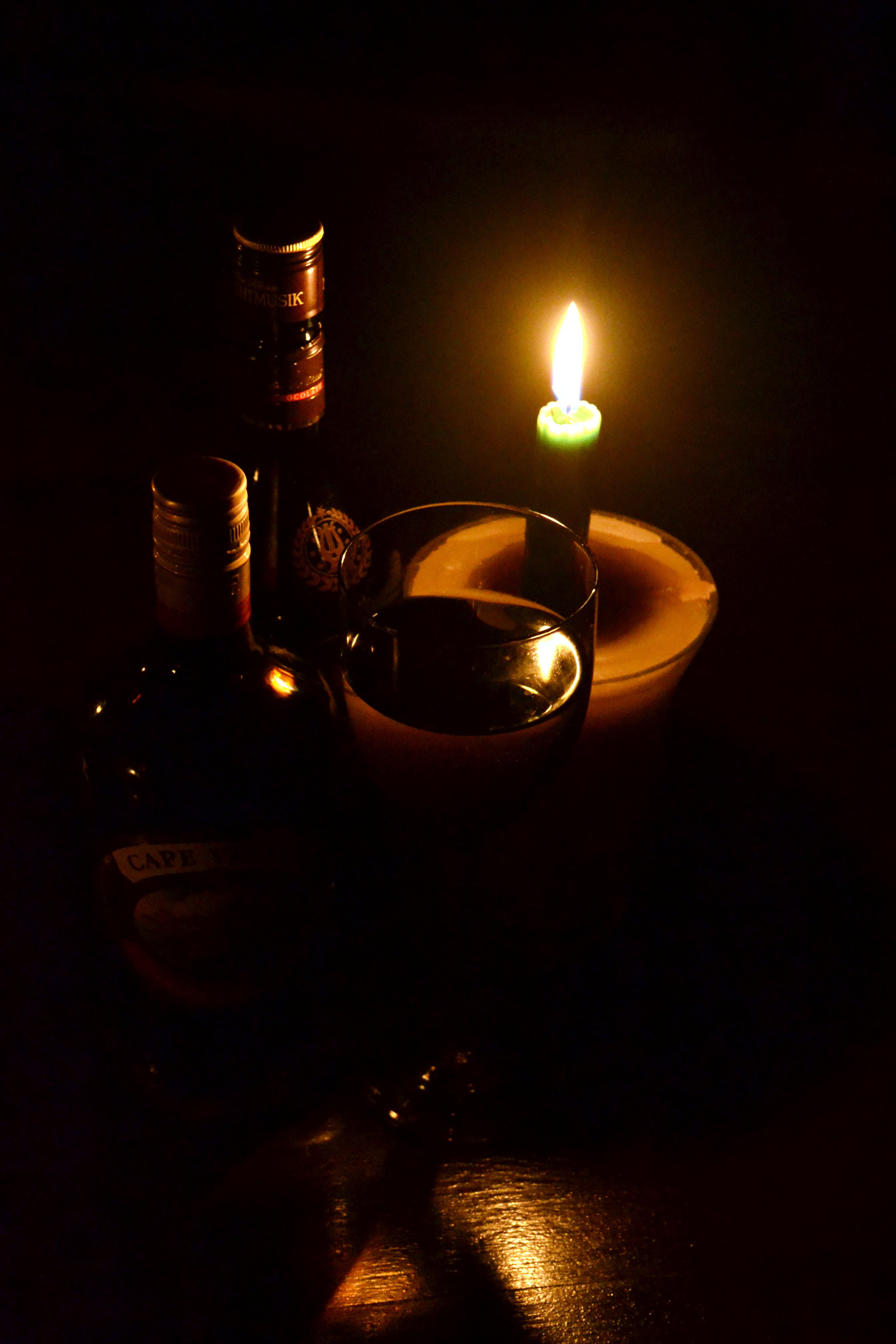heat - temperature, no people, wine, lighting equipment, close-up, electric lamp, fire - natural phenomenon, 4K, burning, light - natural phenomenon, indoors, Phone HD Wallpaper