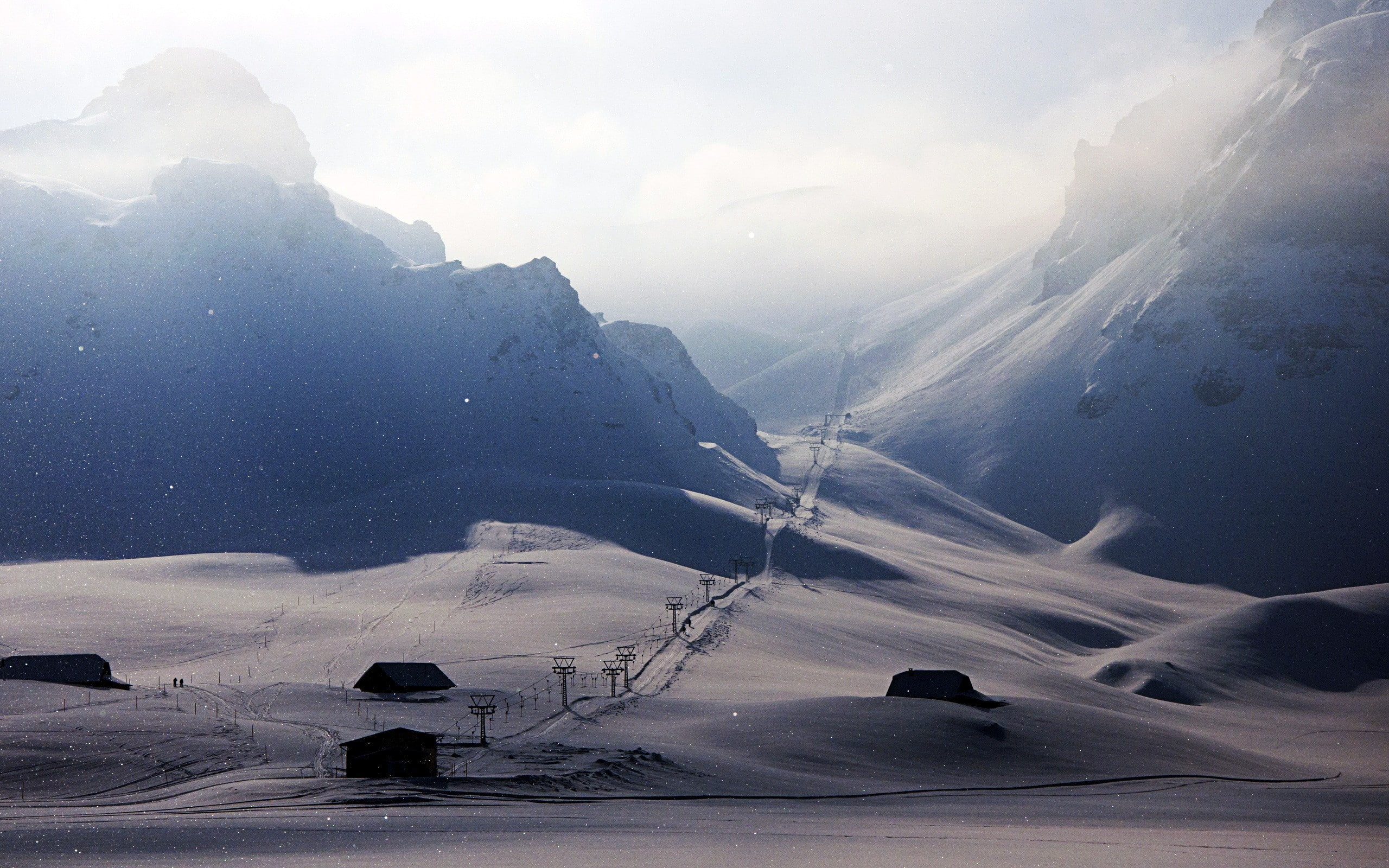 2K, lift, landscape, hd, ski, mountains, nature, snow, winter, HD Wallpaper