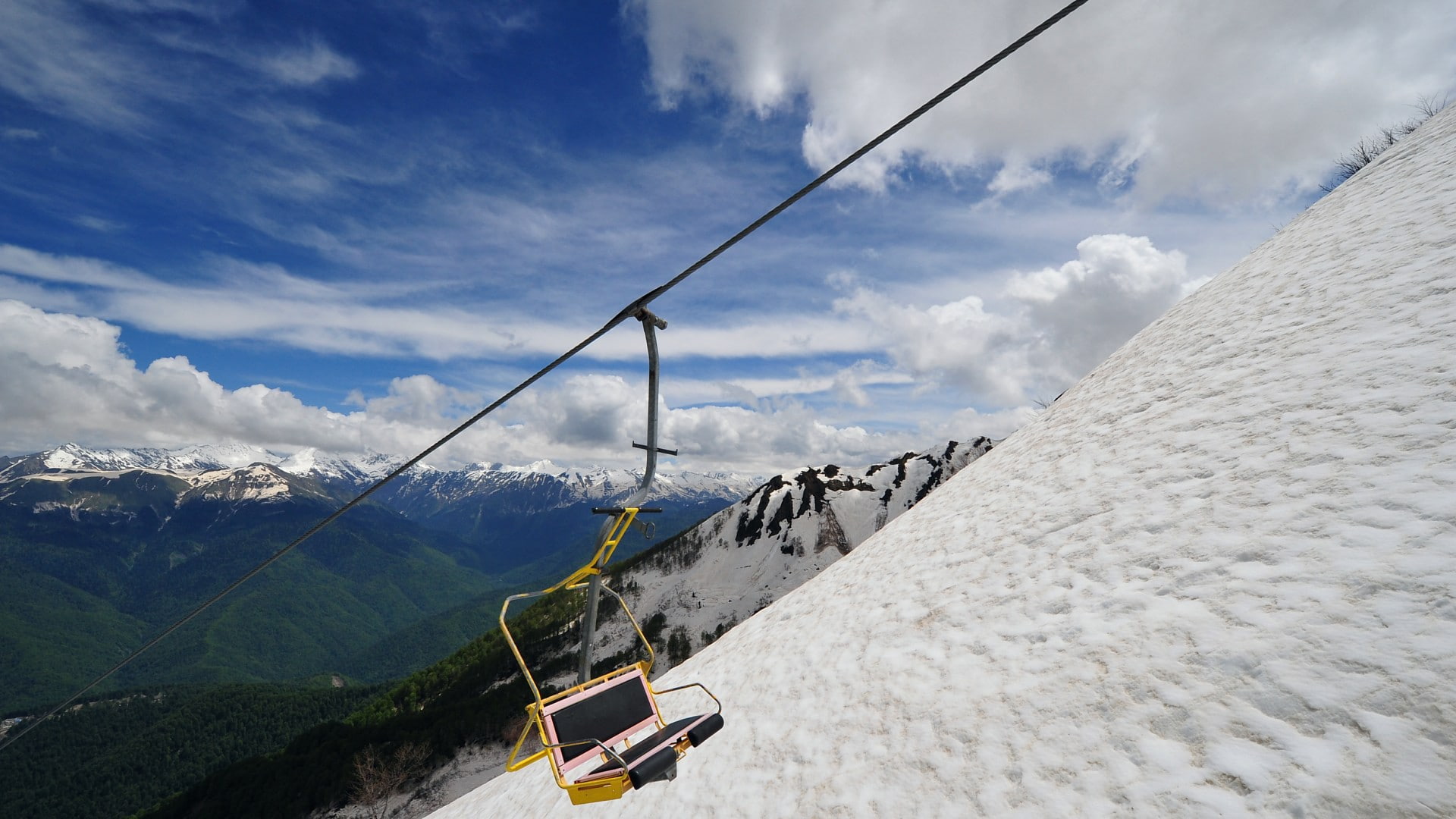 ski, hd, mountains, lift, nature, snow, 1080P, winter, HD Wallpaper