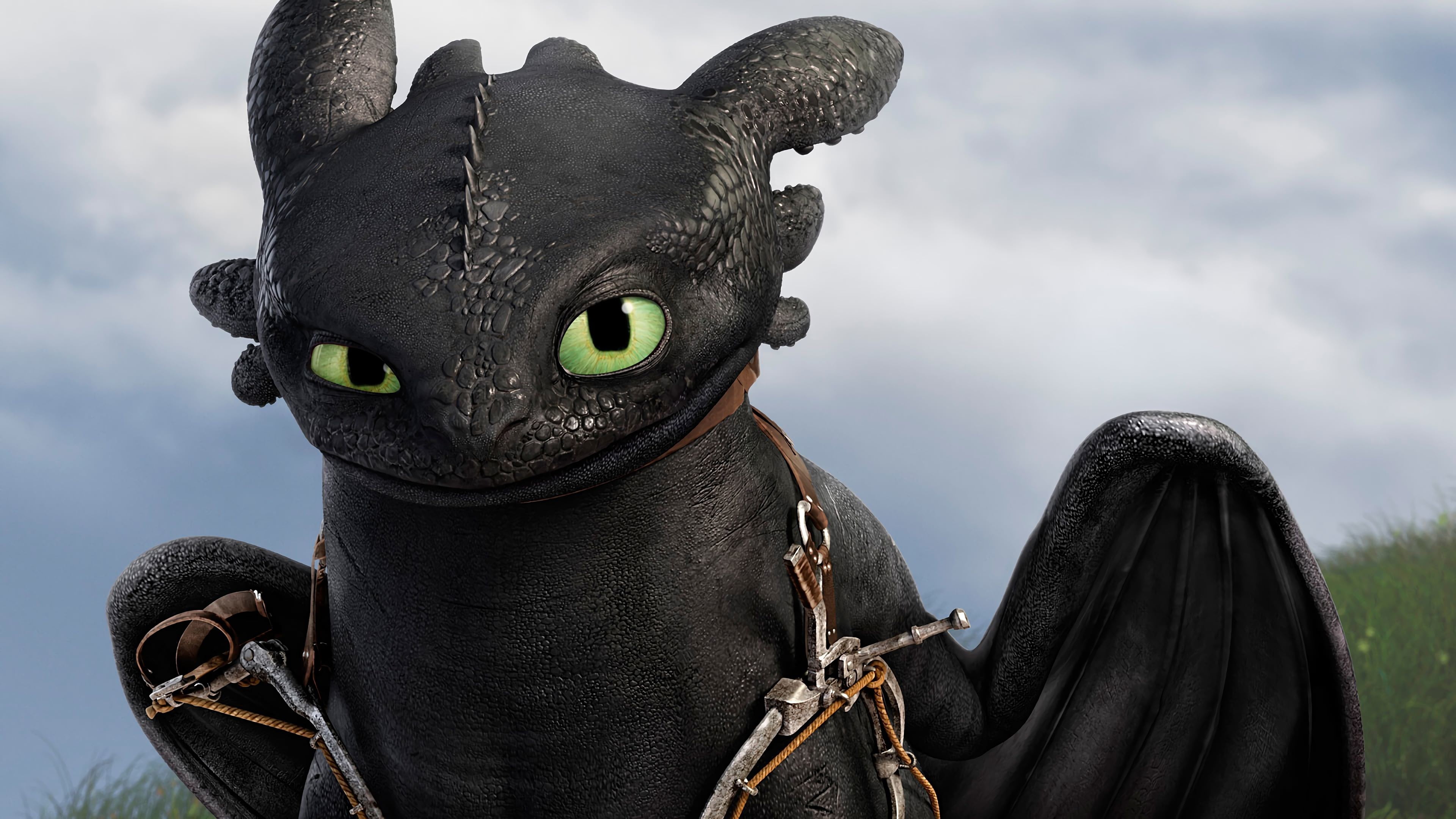 Toothless (How to Train Your Dragon), How to Train Your Dragon: The Hidden World, 4K, How to Train Your Dragon, HD Wallpaper