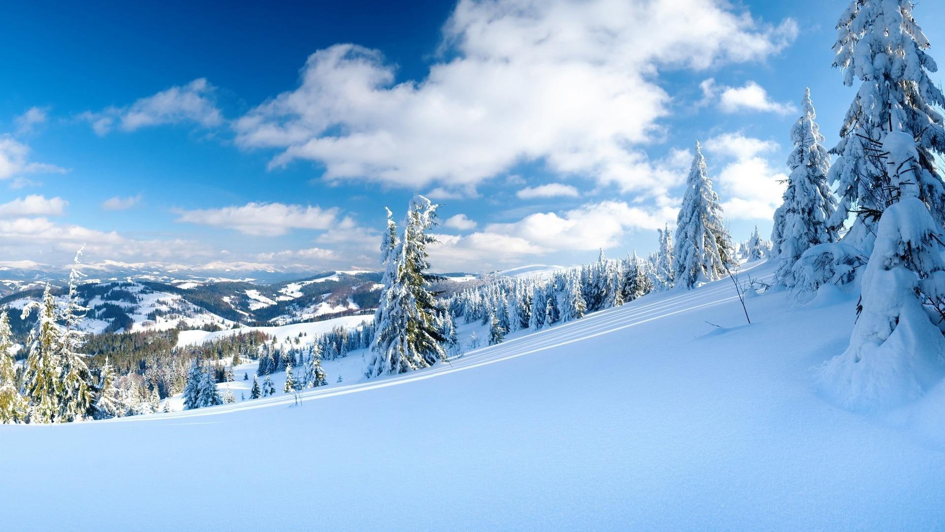 mountains, ski slopes, cold, 3d and abstract, hill, winter, snow, pack, 1080P, snow pack, skiing, HD Wallpaper