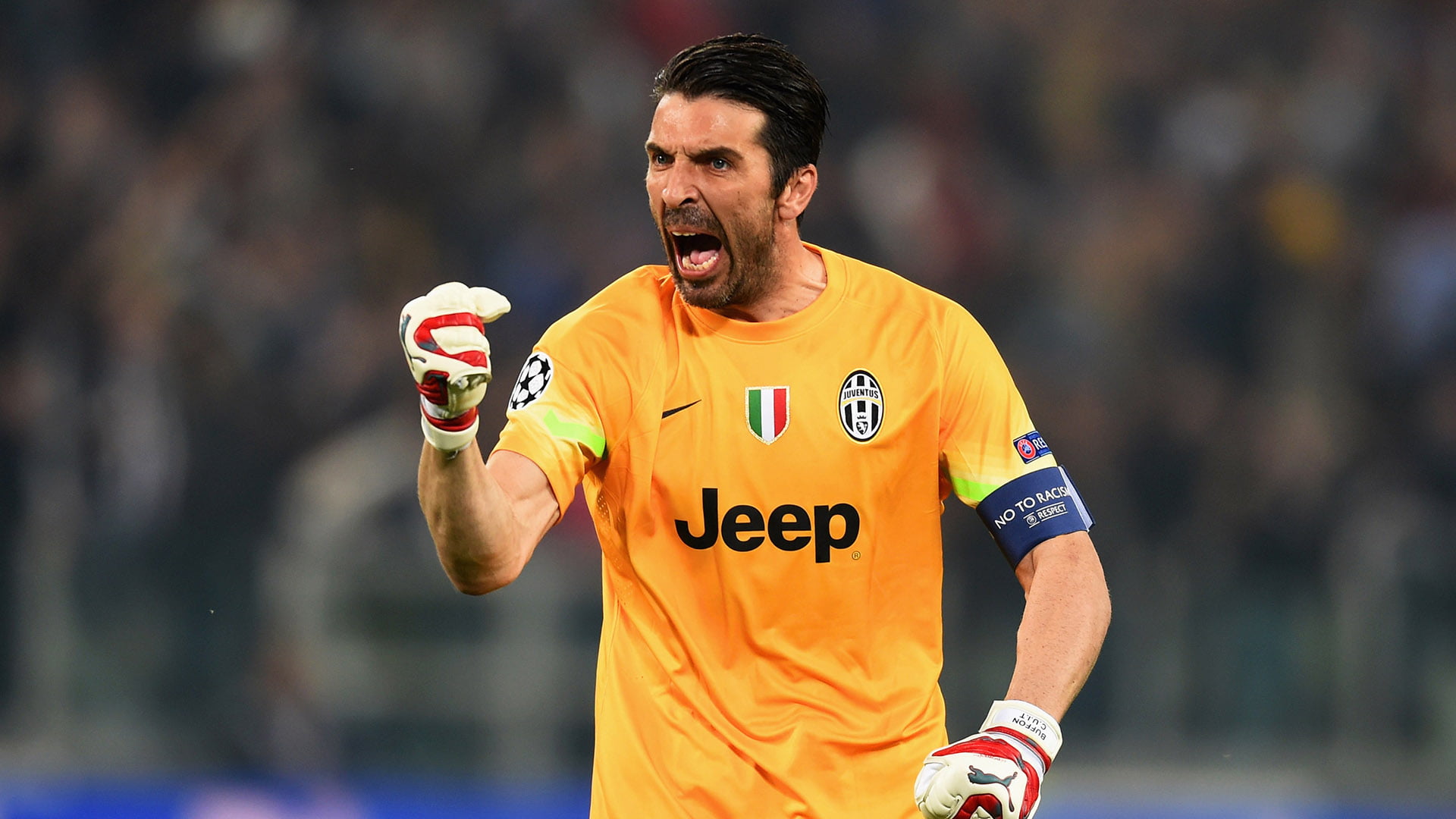 marathon, waist up, Gianluigi Buffon, clothing, Juventus, competition, stadium, running, focus on foreground, Azzurri, mouth open, adult, lifestyles, yellow, HD Wallpaper