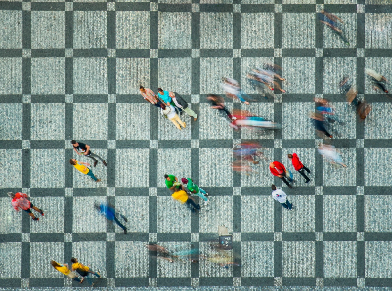 high angle view, day, group of people, walking, directly above, men, people, medium group of people, real people, motion, competition, group, marathon, HD Wallpaper