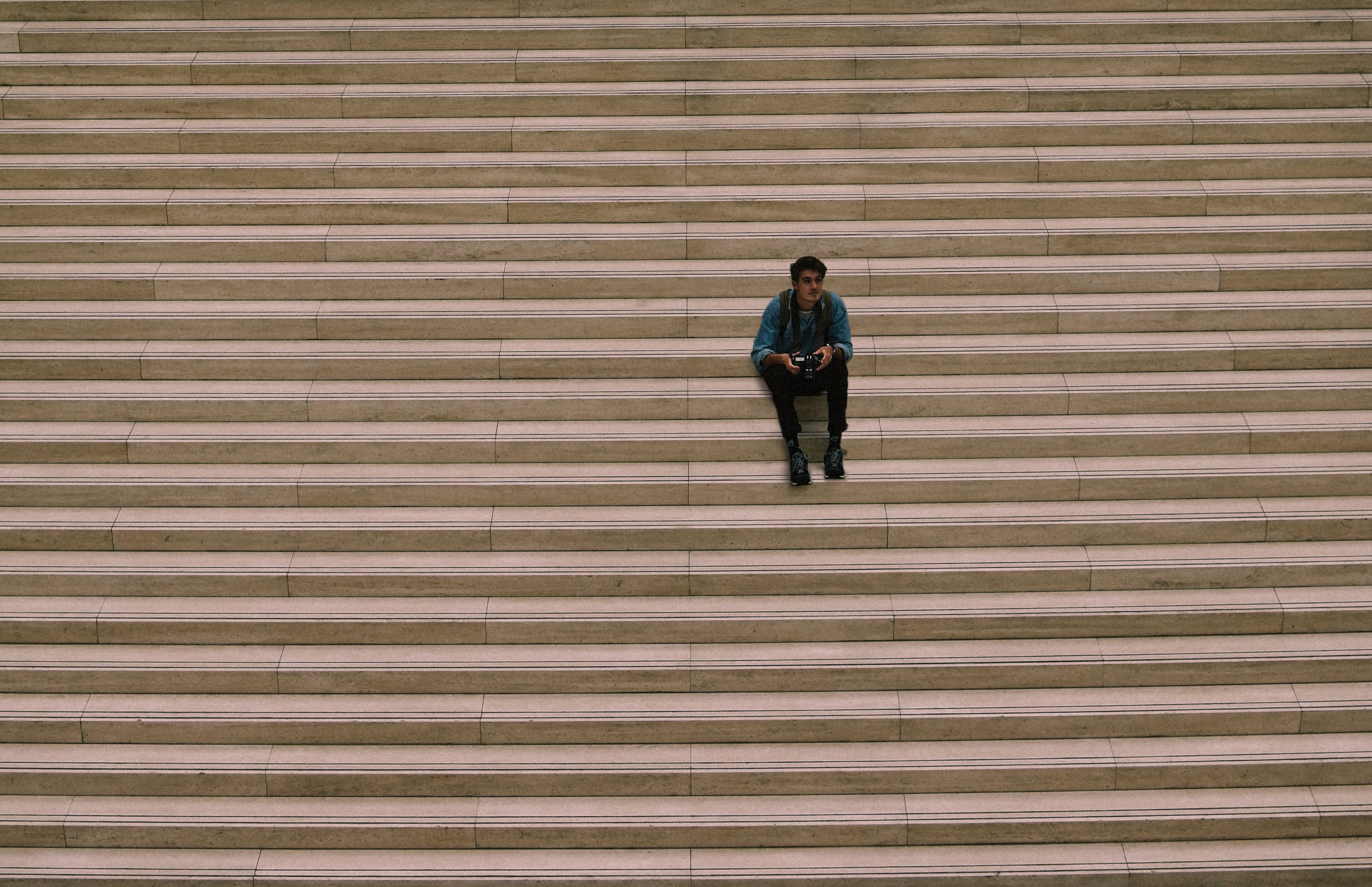 railway station, real people, one person, corrugated, wood - material, contrast, stone, person, photographer, old stairs, architecture, tourist, staircase, HD Wallpaper