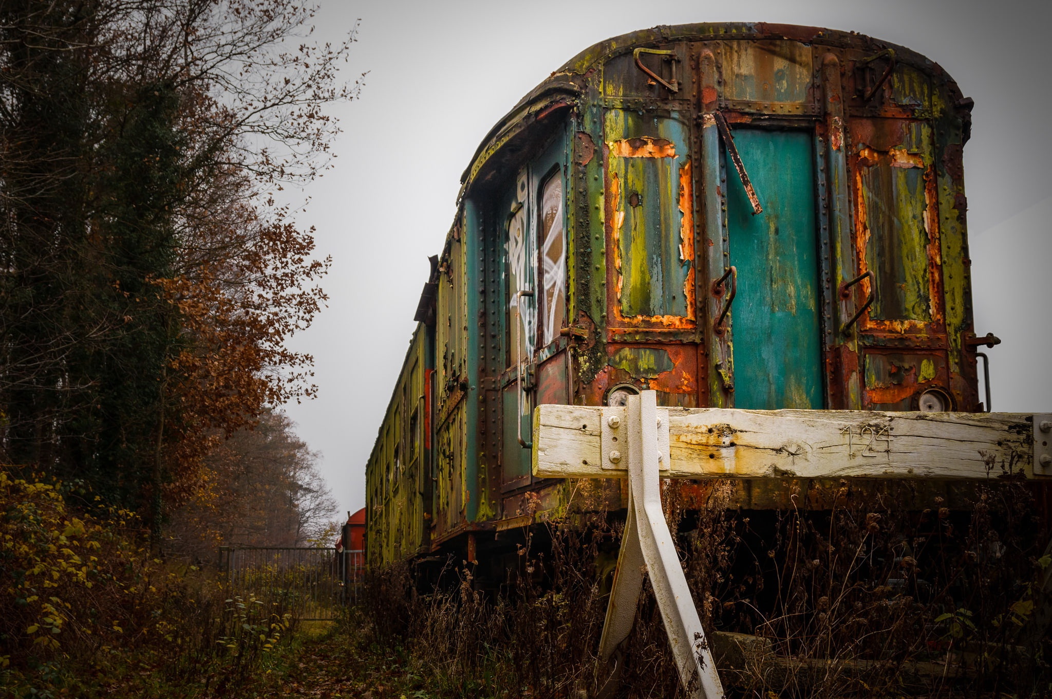 water, deterioration, abandoned, outdoors, obsolete, metal, rusty, nature, train, no people, decline, sky, weathered, vehicle, day, wood - material, 1080P, HD Wallpaper