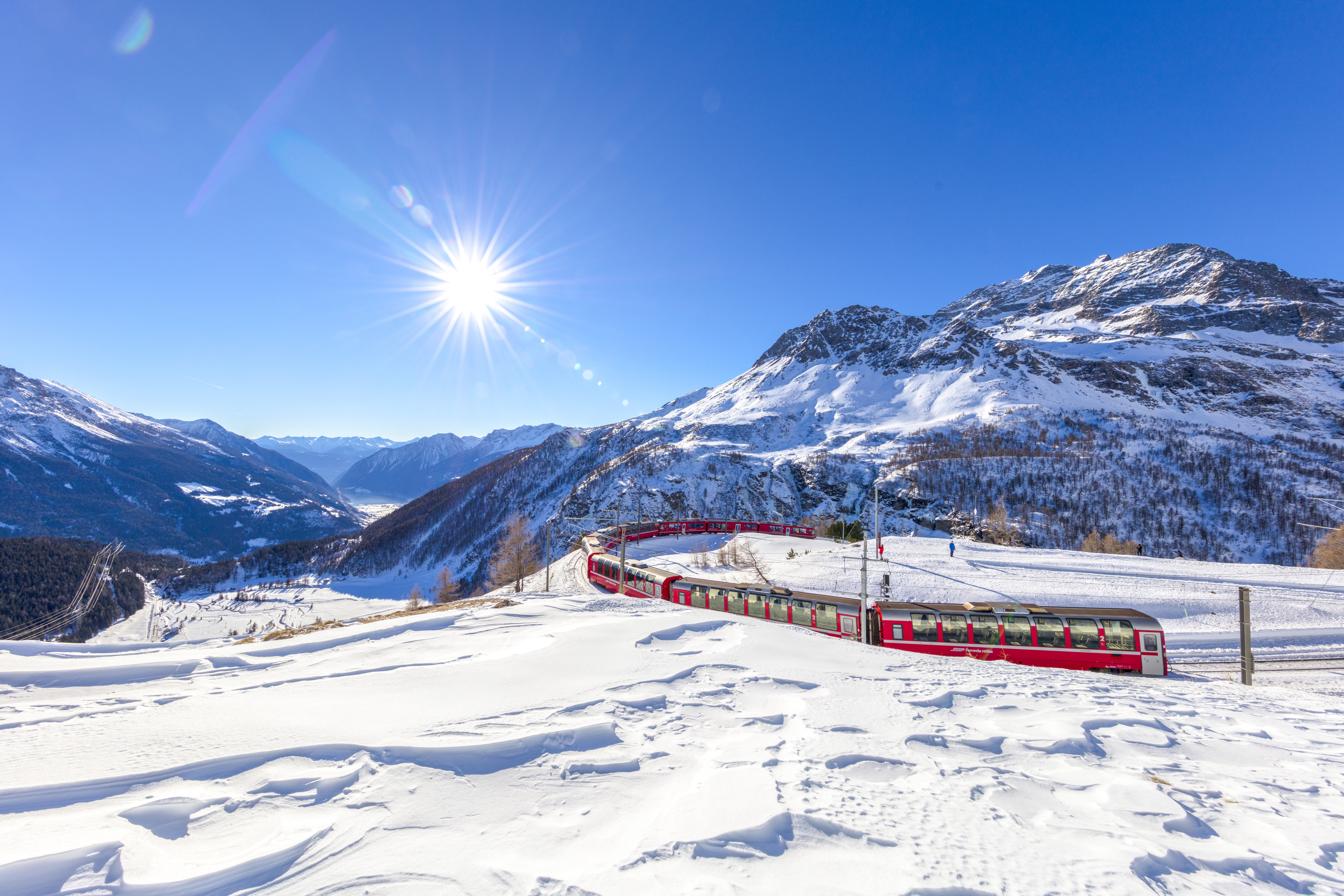 winter, trains, mountains, 5K, 6750x4500, 539661, graubunden, switzerland, HD Wallpaper
