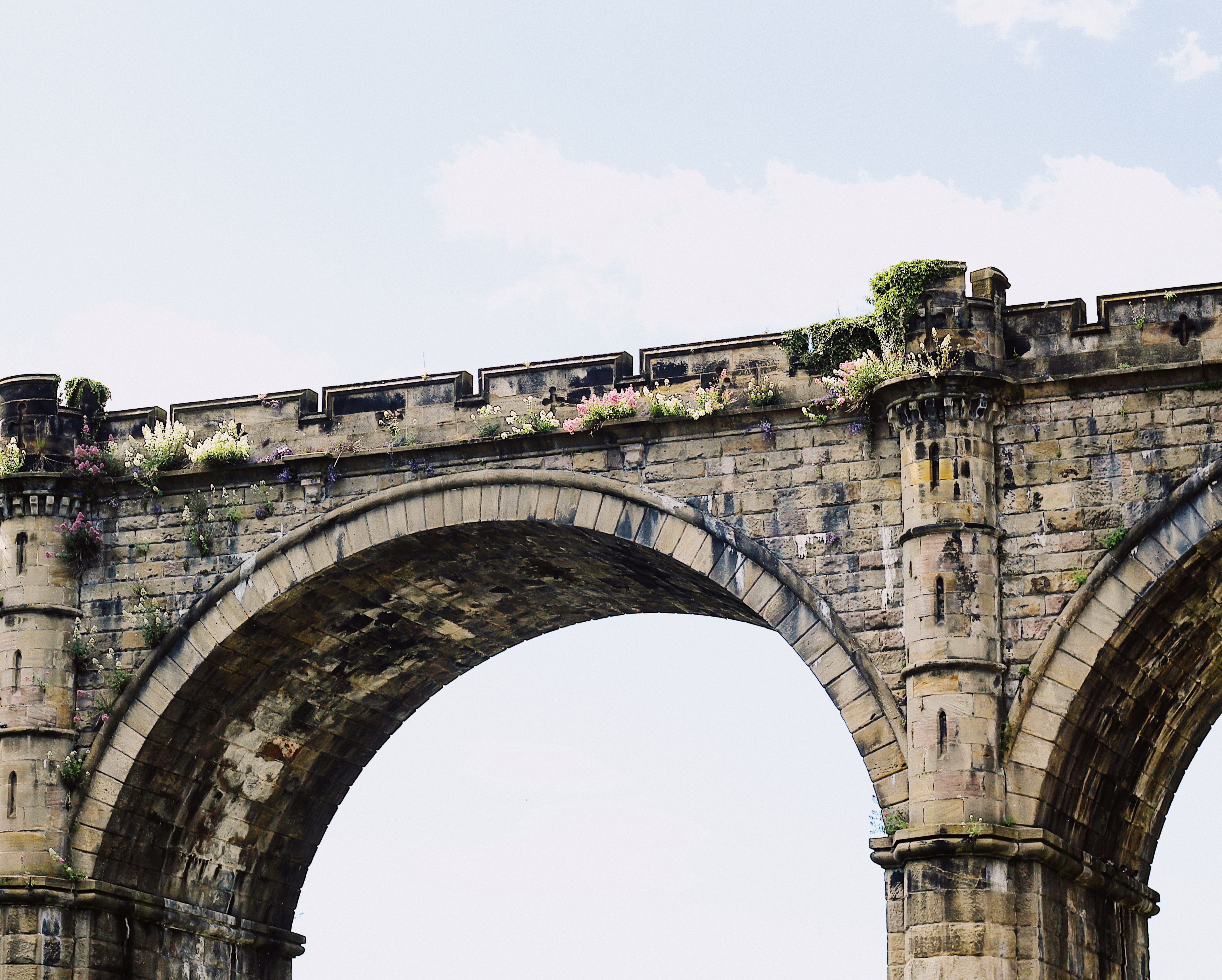 castle, knaresborough, no people, arch bridge, low angle view, arch, yorkshire, the past, outdoors, medieval, united kingdom, uk, bridge, ancient history, HD Wallpaper