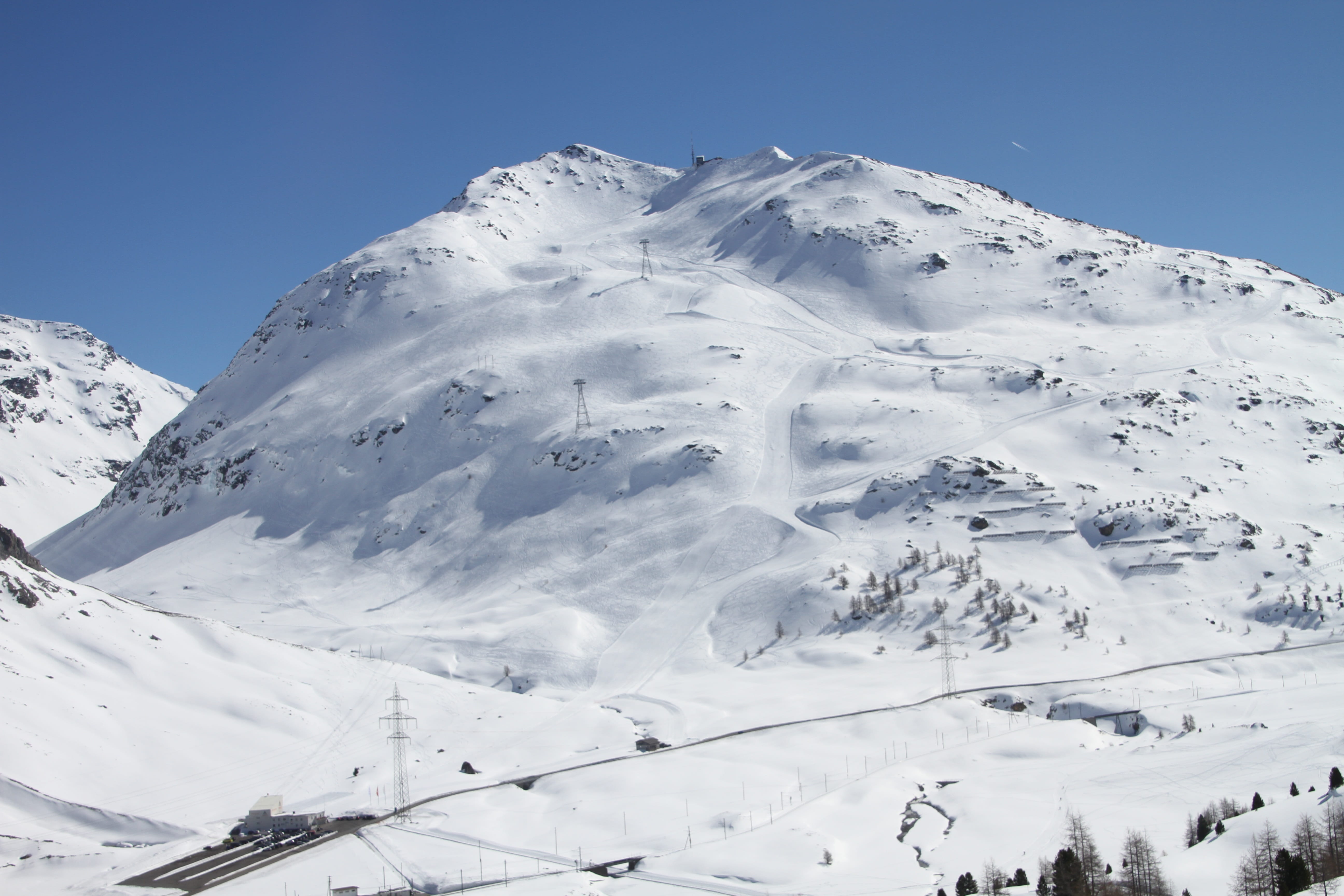 alpine, scenics - nature, switzerland, cold, skiing, graubünden, 5K, majestic, day, landscape, tranquil scene, winter sports, clear sky, cold temperature, HD Wallpaper