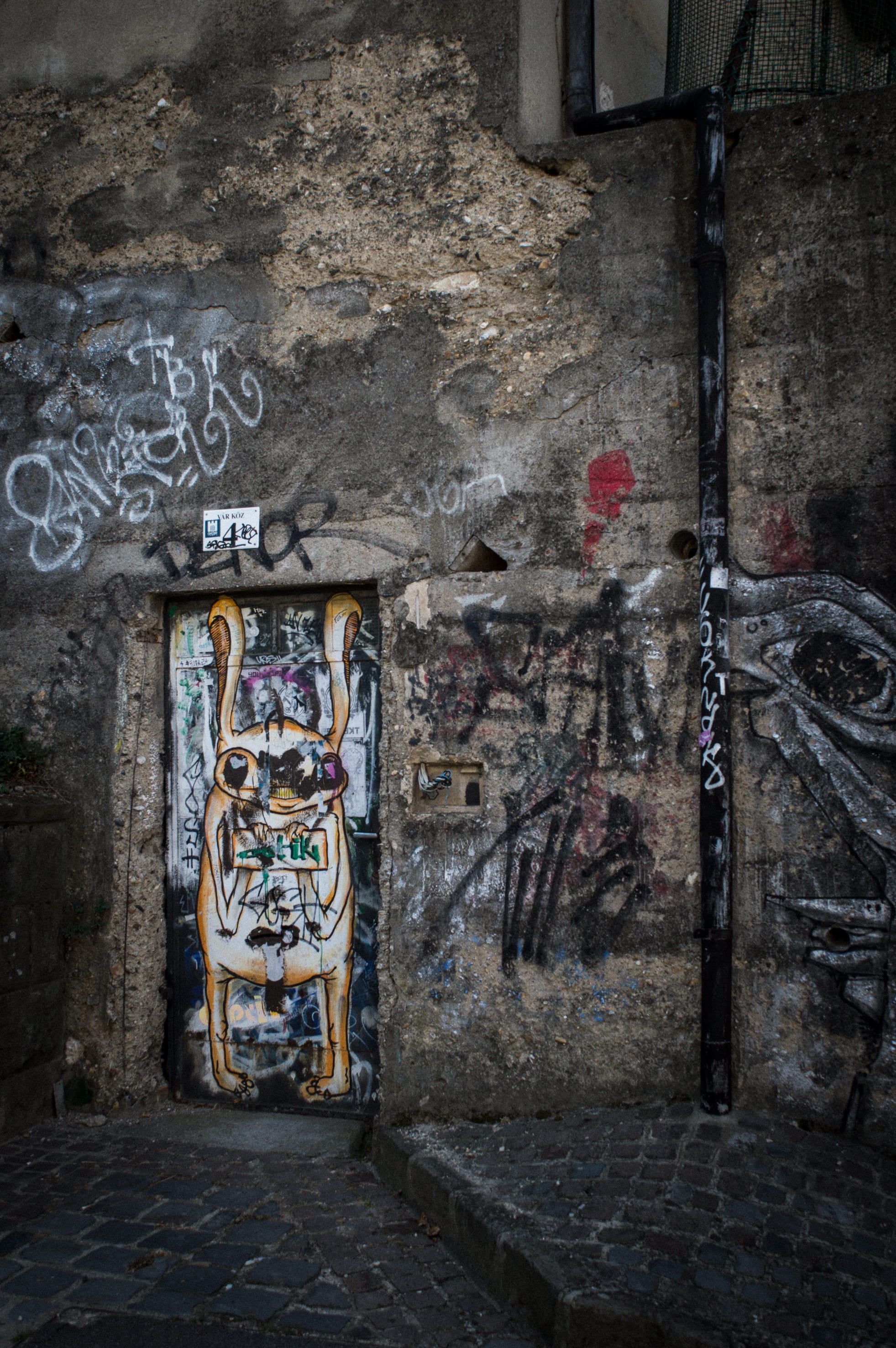 historic, graffitti, summer, art and craft, design, abandoned, outdoors, weathered, door, house, entrance, stone wall, text, architecture, graffiti, building, Phone HD Wallpaper