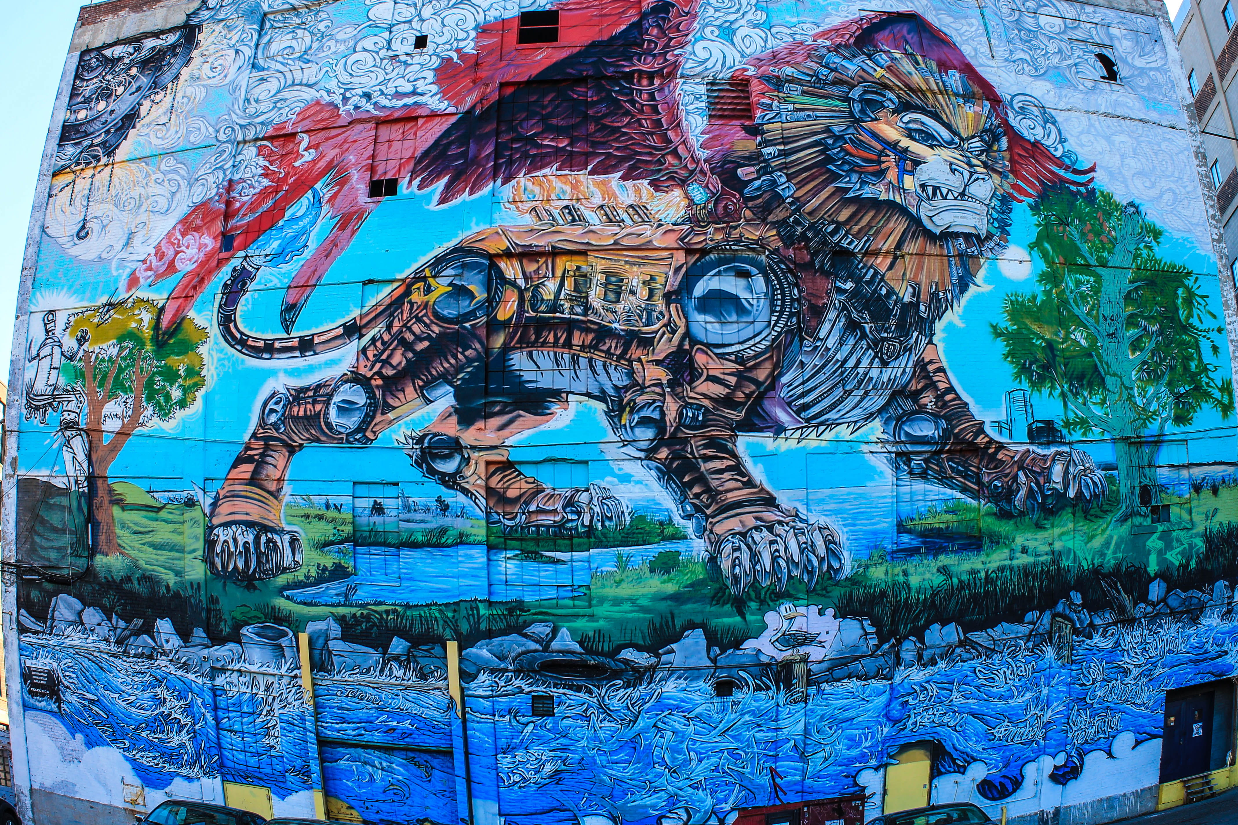 representation, detroit art, no people, blue, street art, text, graffiti, russell industrial center, day, art and craft, united states, human representation, HD Wallpaper