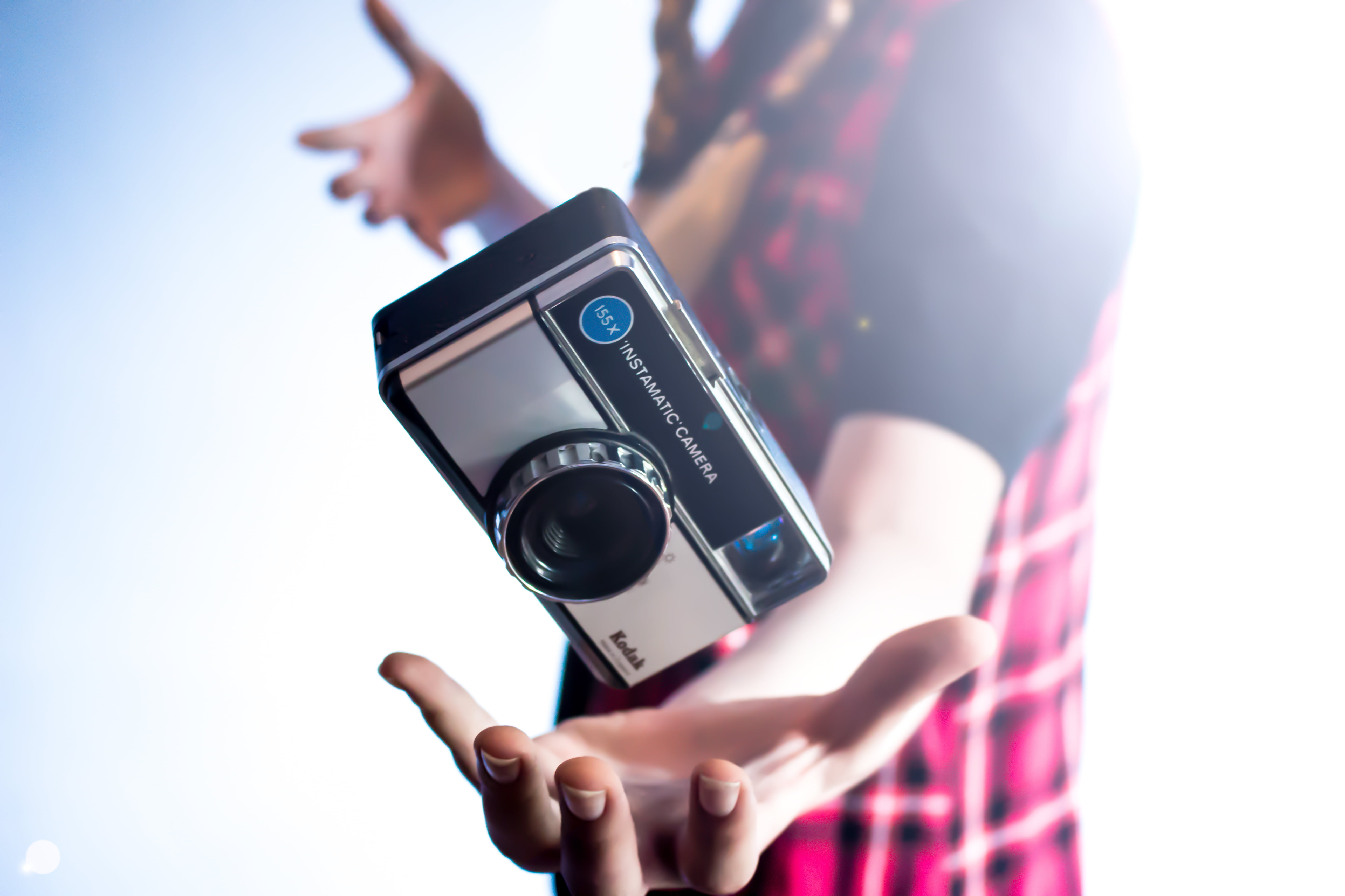 creativity, home video camera, retro styled, photographing, camera - photographic equipment, hand, studio shot, photography, palm, black, people, digital camera, HD Wallpaper