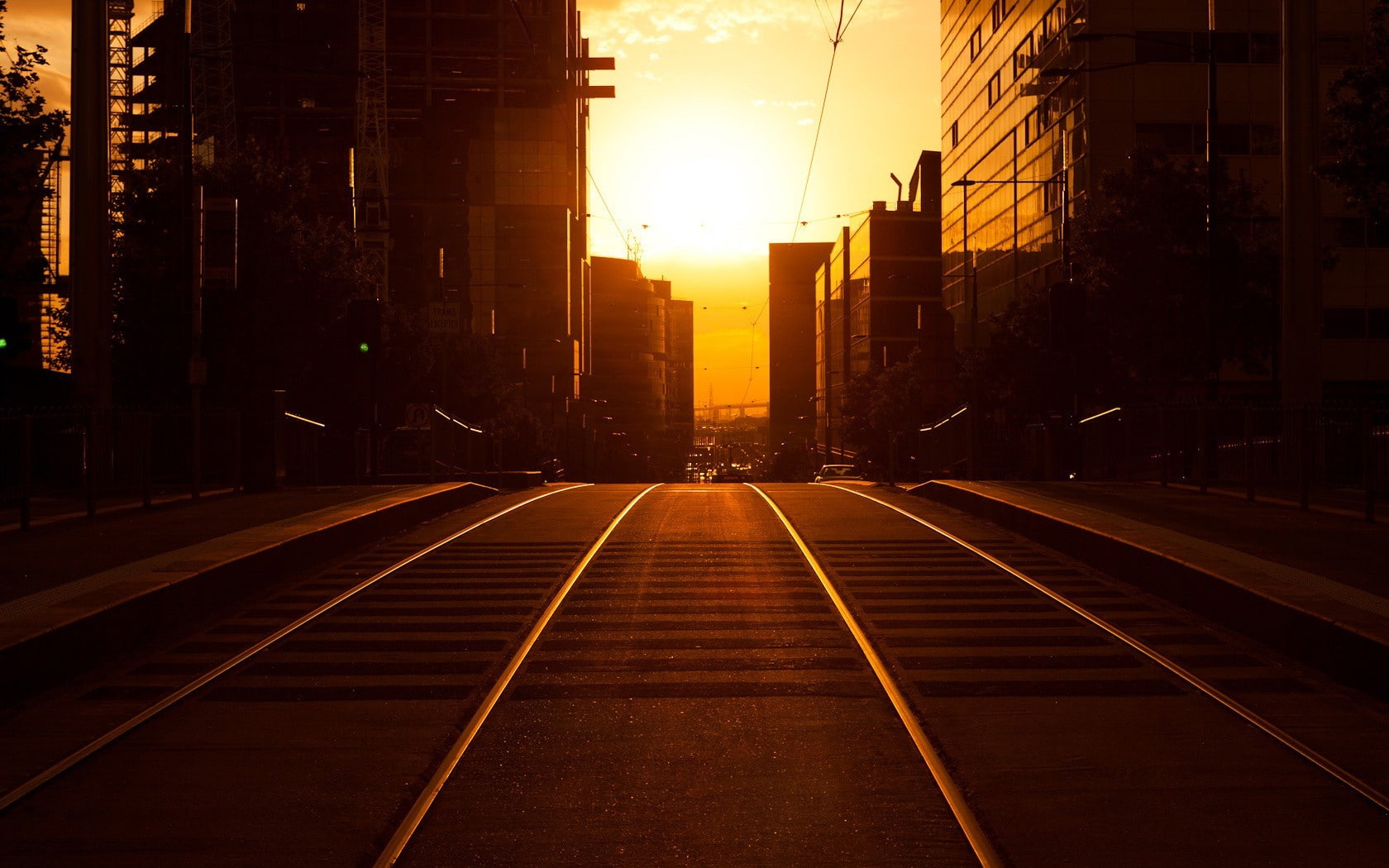 sun rays, railway, bridge, road, 720P, HD Wallpaper