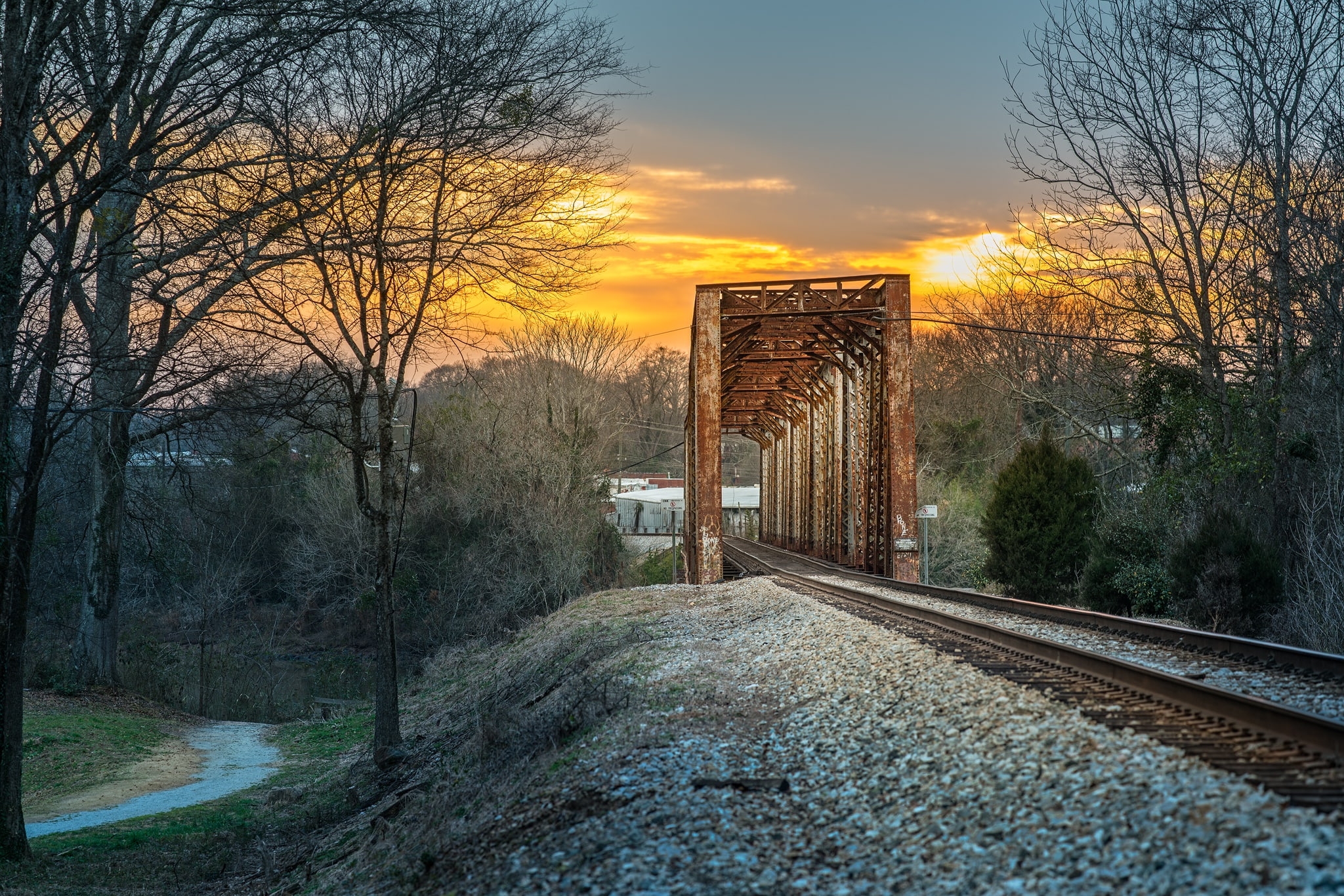 landscape, rust, bridge, sky, 1080P, railway, HD Wallpaper