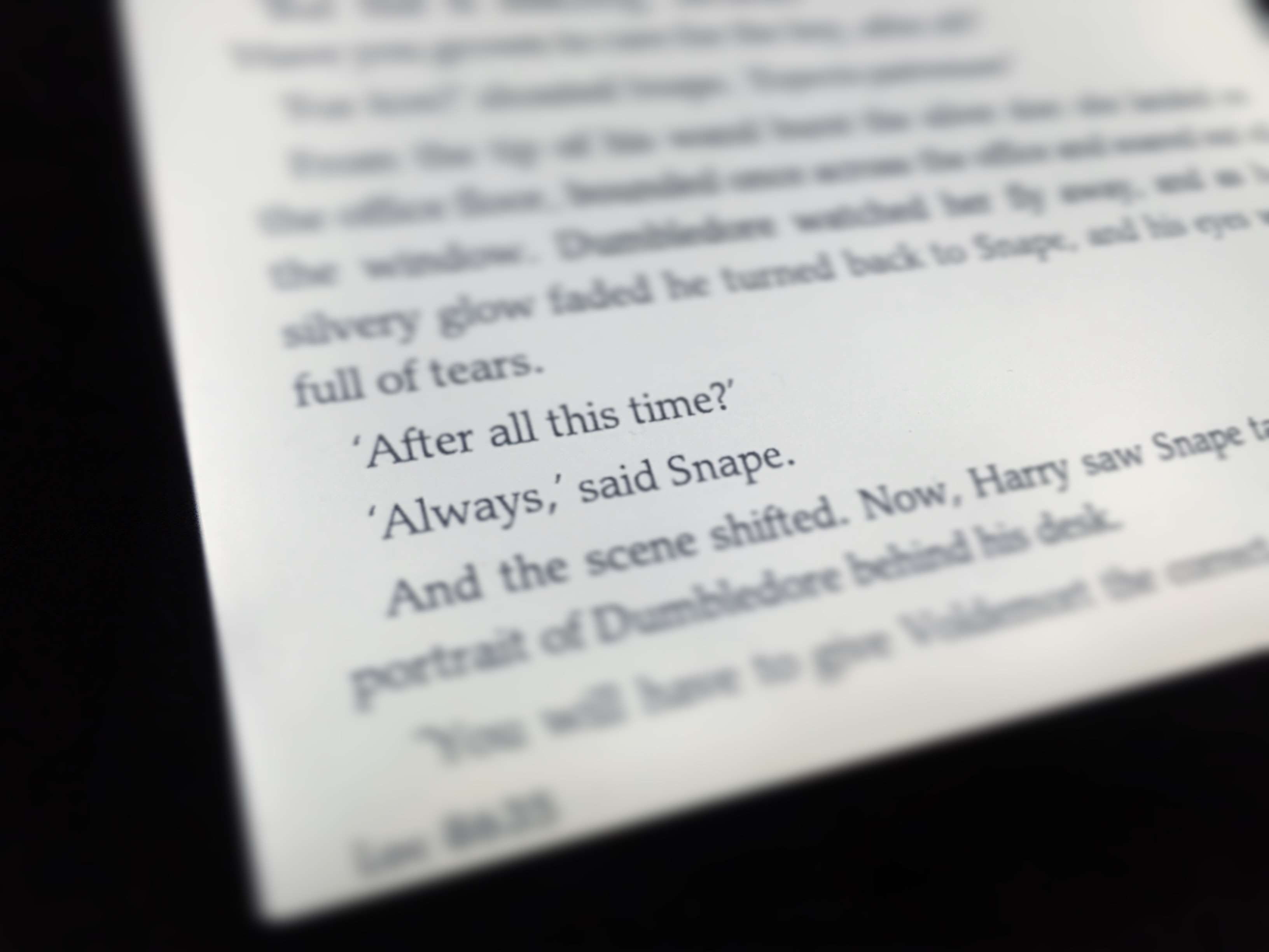 indoors, selective focus, harrypotter, kindle, text, single object, page, document, business, publication, education, rickman, book, communication, 2K, HD Wallpaper