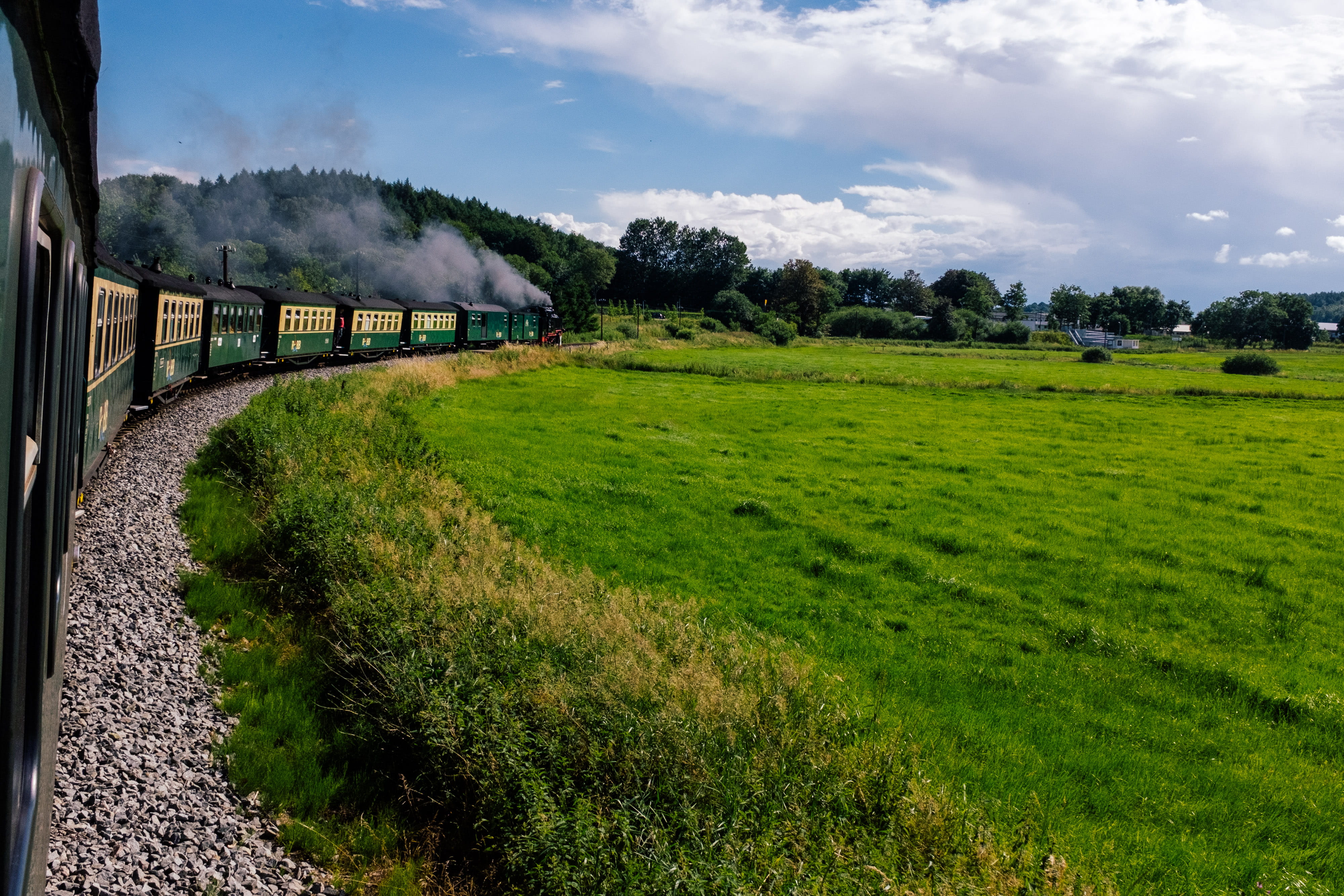 scenic, tracks, transportation, railway, tourism, 4K, plant, holiday, built structure, nature, spring, outdoors, beauty in nature, ruegen, germany, green, HD Wallpaper