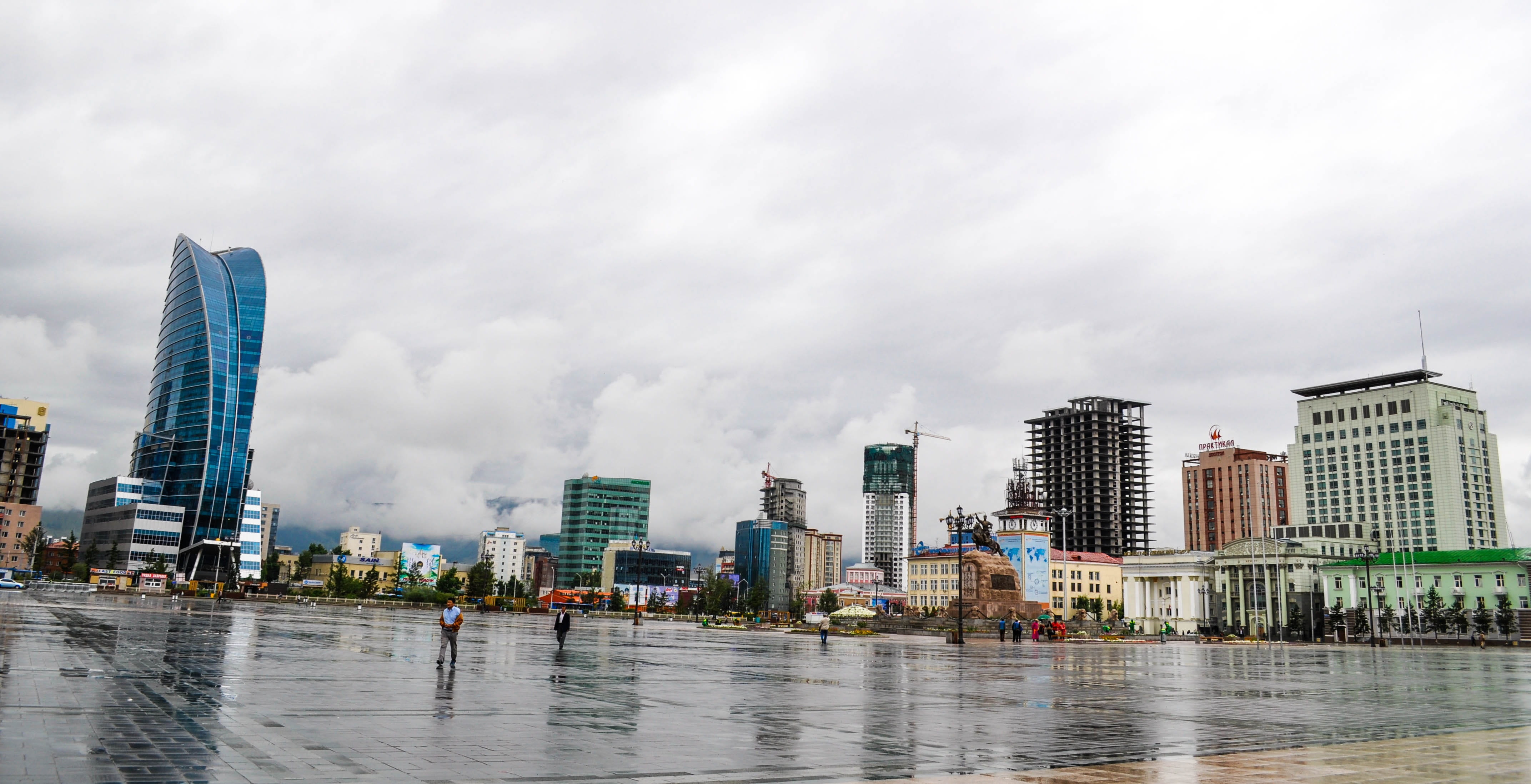 urban skyline, downtown, 4K, cloudy, ulan bator, scene, skyscraper, city, daytime, cloud - sky, business, waterfront, landmark, concrete, outdoors, square, HD Wallpaper