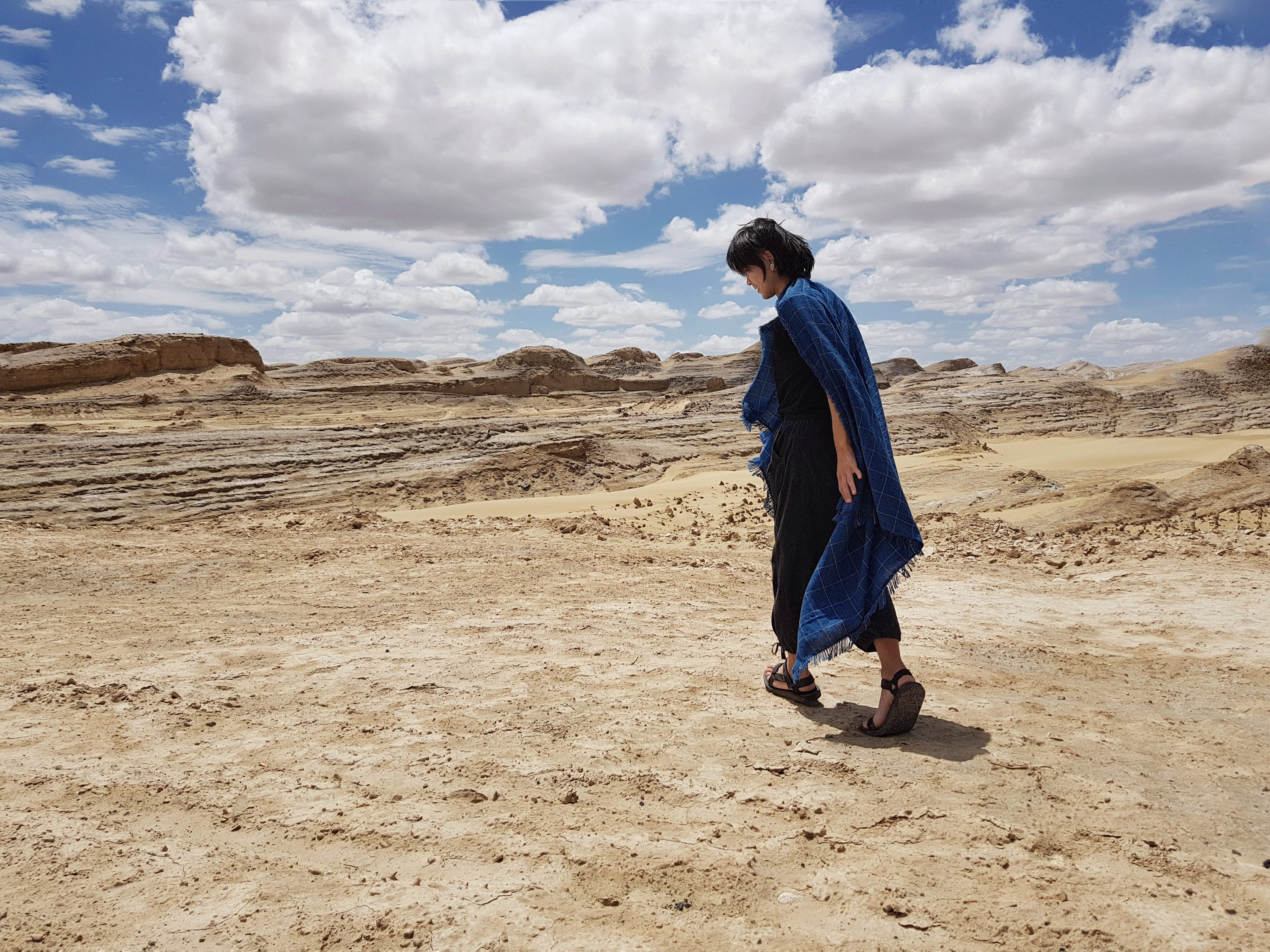 outdoors, haixi mengguzuzangzuzizhizhou, unnamed road, lifestyles, china, leisure activity, scenics - nature, casual clothing, desert, one person, sky, HD Wallpaper