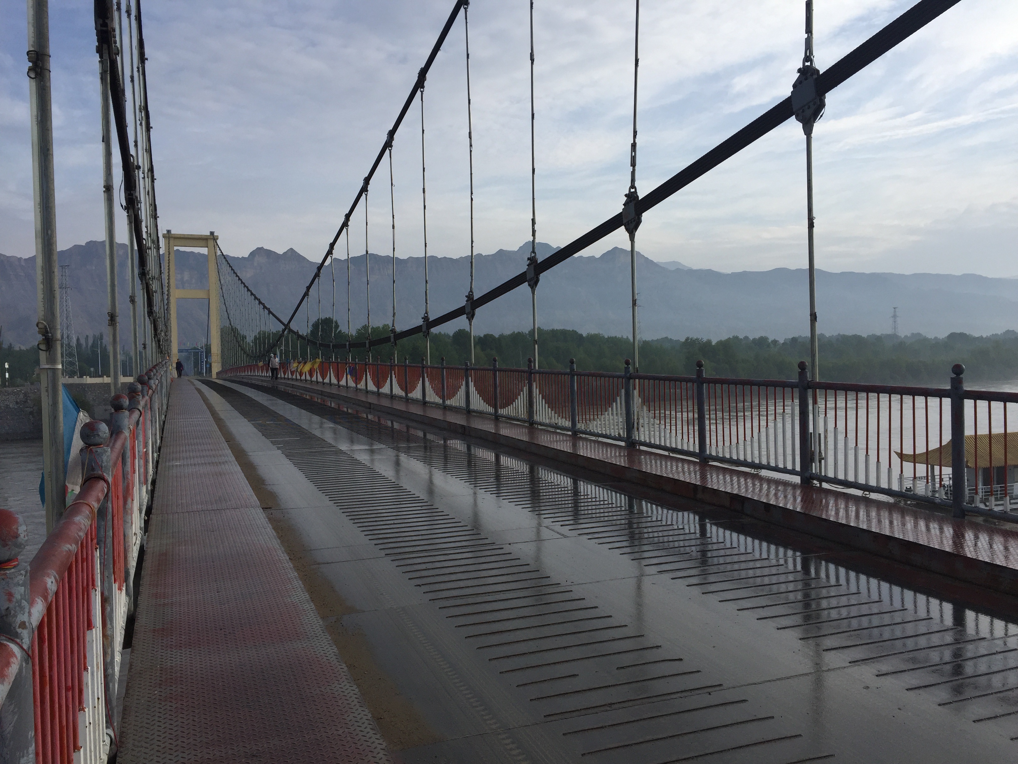 sunrise, no people, qinghai, river, connection, yellow river, cloud - sky, nature, the way forward, water, architecture, railing, suspension Bridge, bridge - Man Made Structure, HD Wallpaper