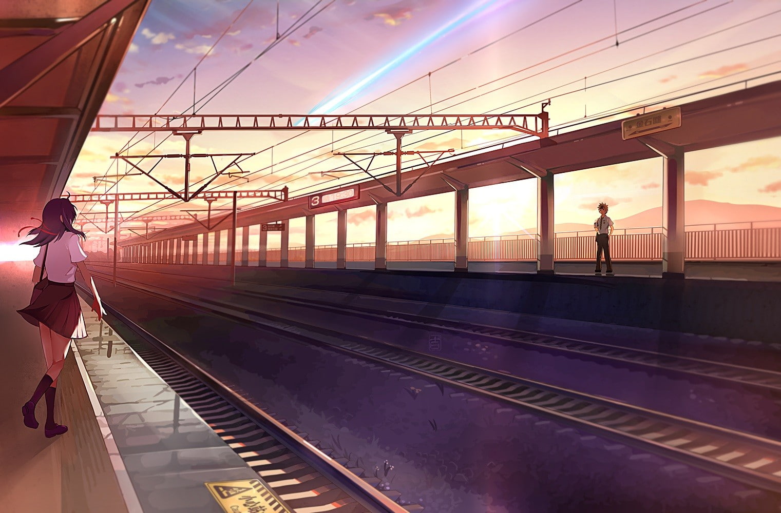 passenger, railroad station platform, train station, sunset, transportation, train, rail transportation, track, railroad track, adult, outdoors, waiting, HD Wallpaper