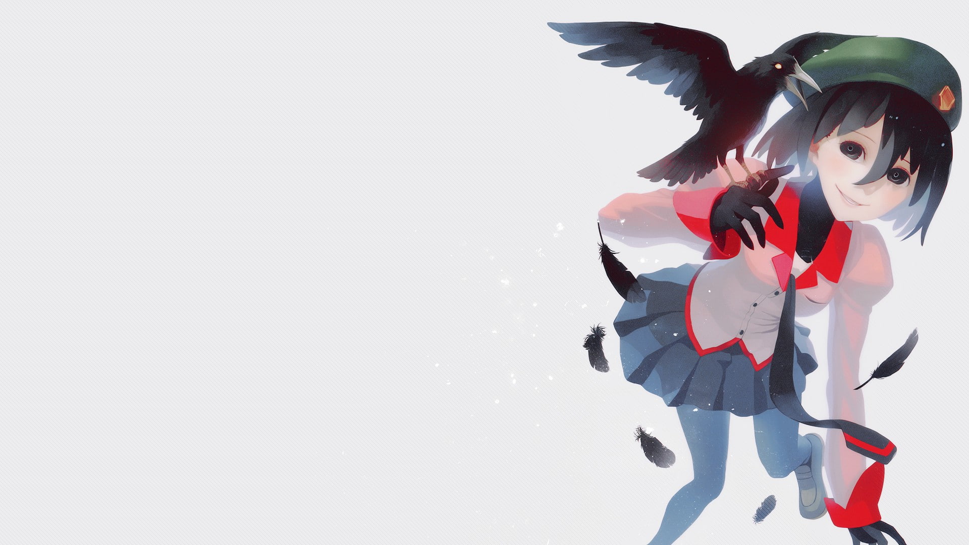 real people, Monogatari Series, 1080P, front view, studio shot, nature, warm clothing, females, copy space, short hair, one person, school uniform, clothing, HD Wallpaper