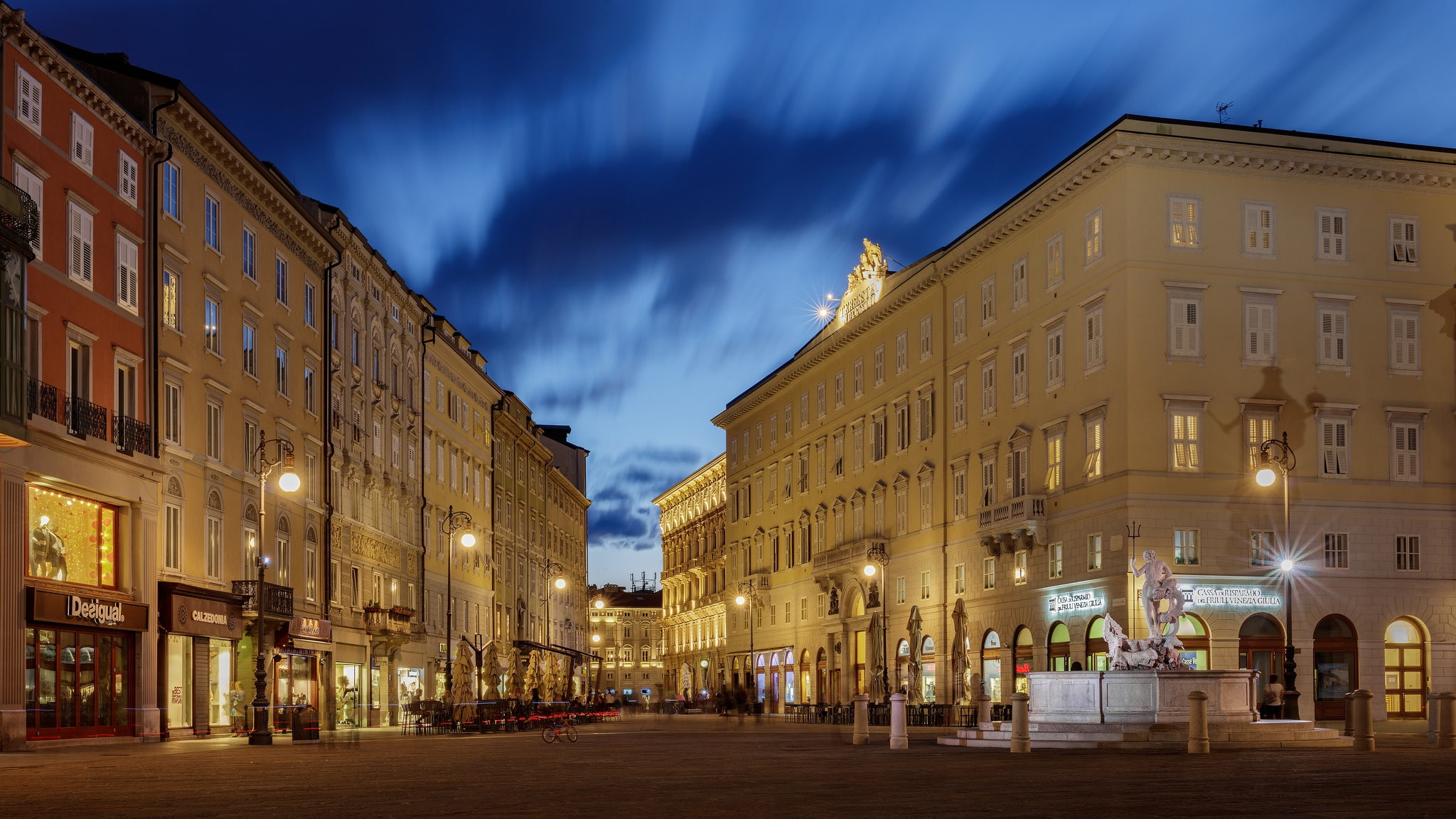 1080P, lights, Italia, Trieste, the evening, Italy, HD Wallpaper