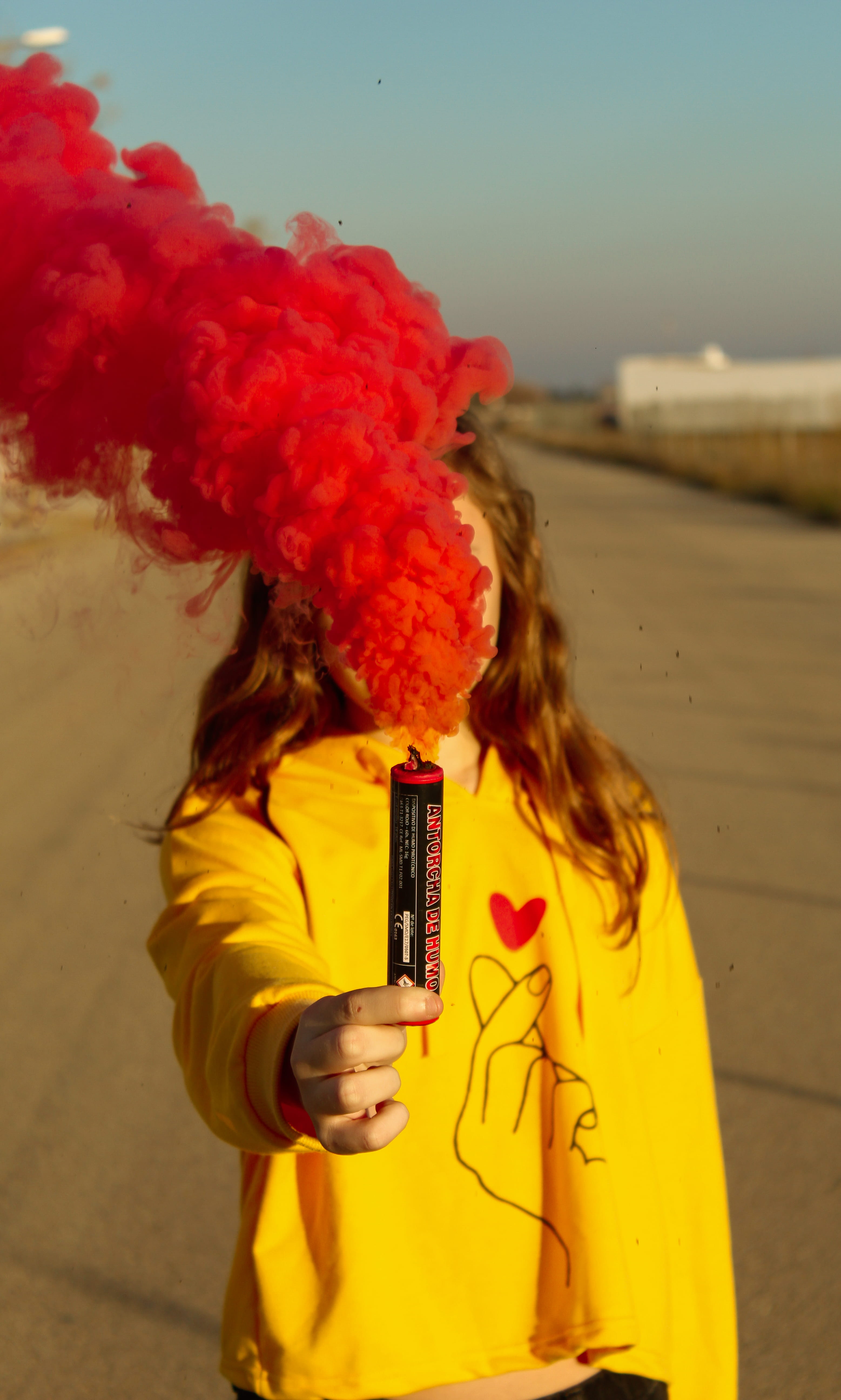 day, person, standing, holding, long hair, one person, hair, smoke grenade, nature, human, crowd, leisure activity, dye, real people, hairstyle, 5K, lifestyles, Phone HD Wallpaper
