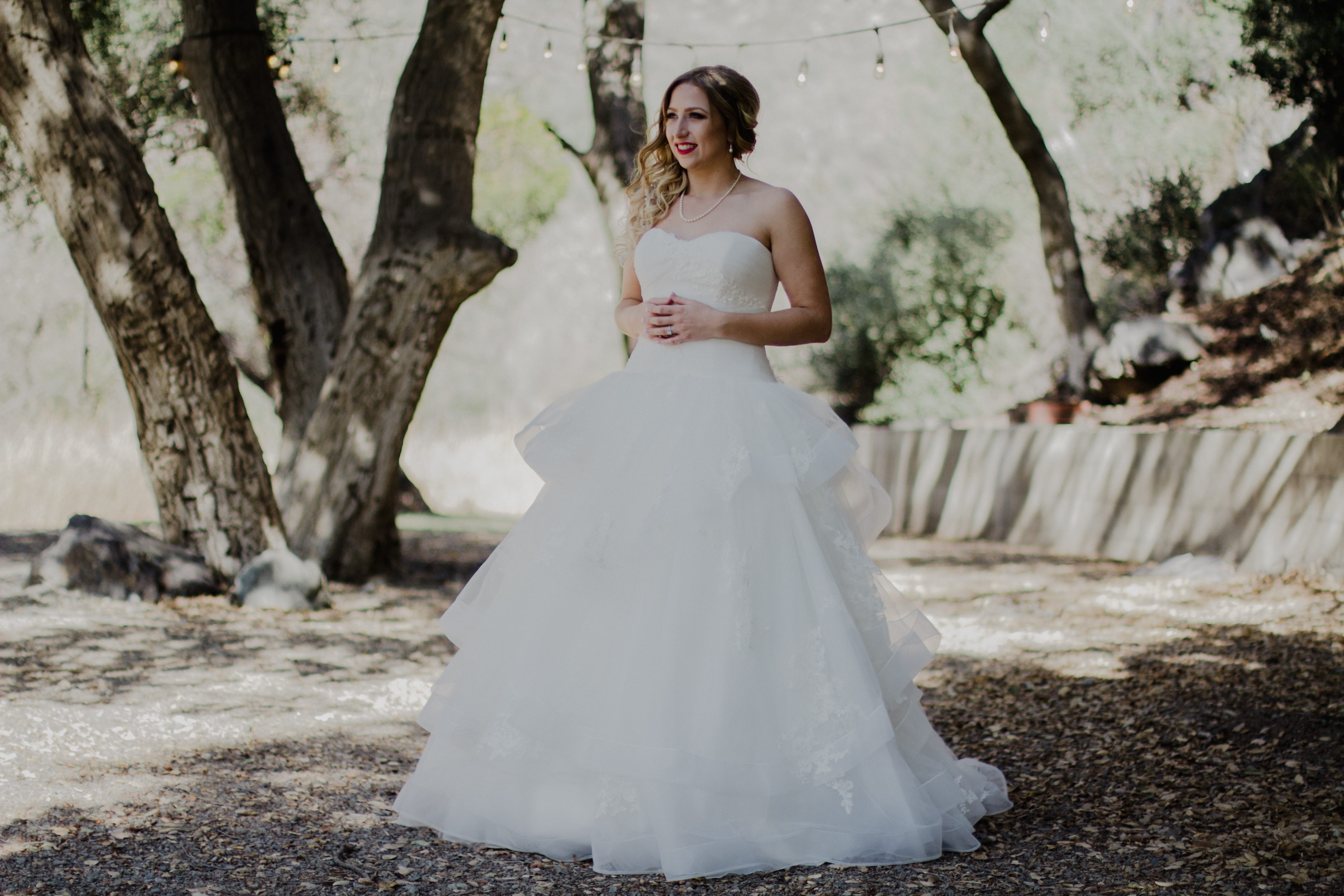 wearing, bride, black, one person, neckline, dress, gown, life events, decor, marriage, newlywed, nature, fashion, beautiful woman, female, tree, near, HD Wallpaper