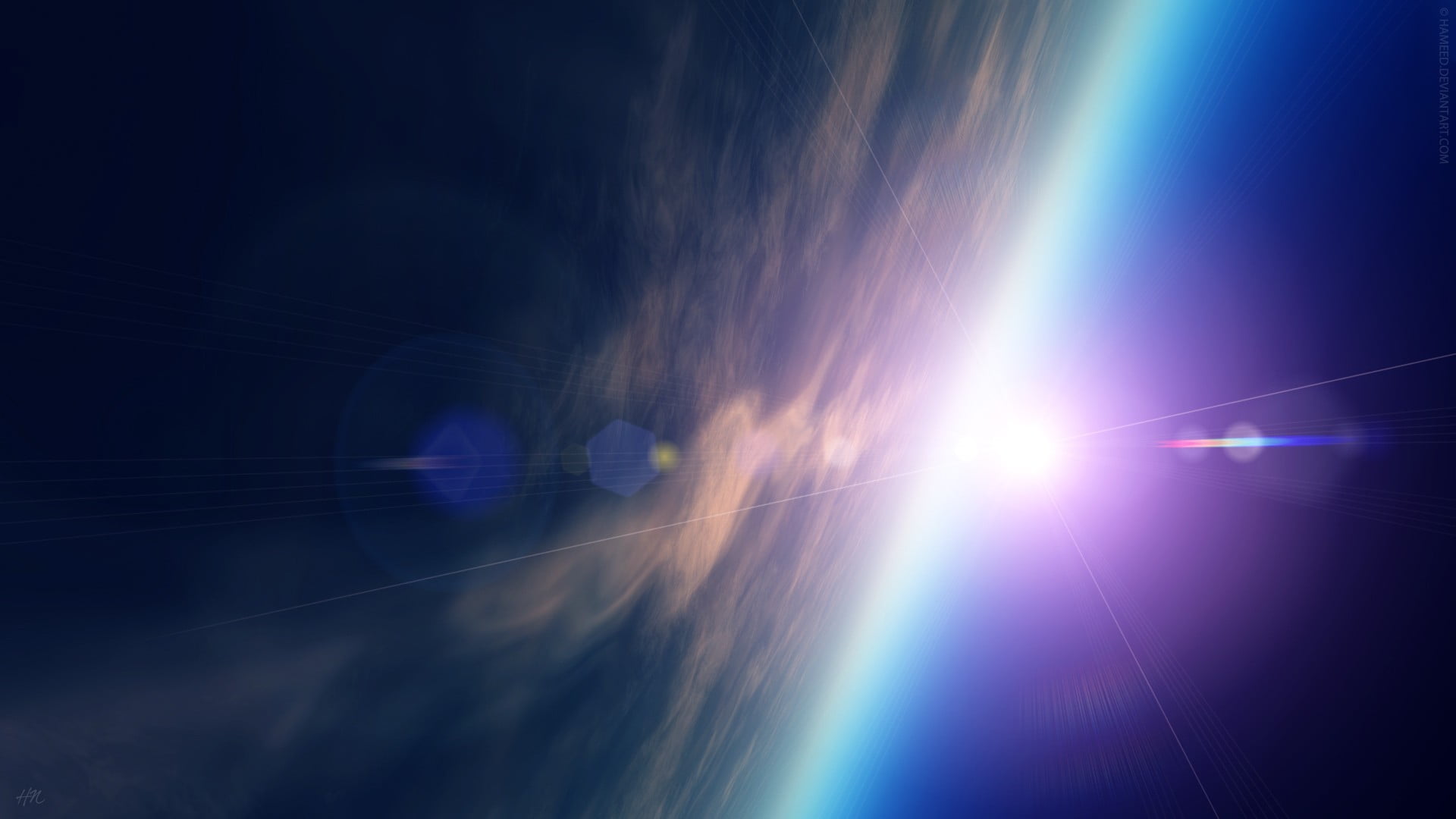 horizon, astronomy, planet - space, urban skyline, futuristic, heat - temperature, dark, space, universal, lens flare, abstract, no people, light - natural phenomenon, HD Wallpaper