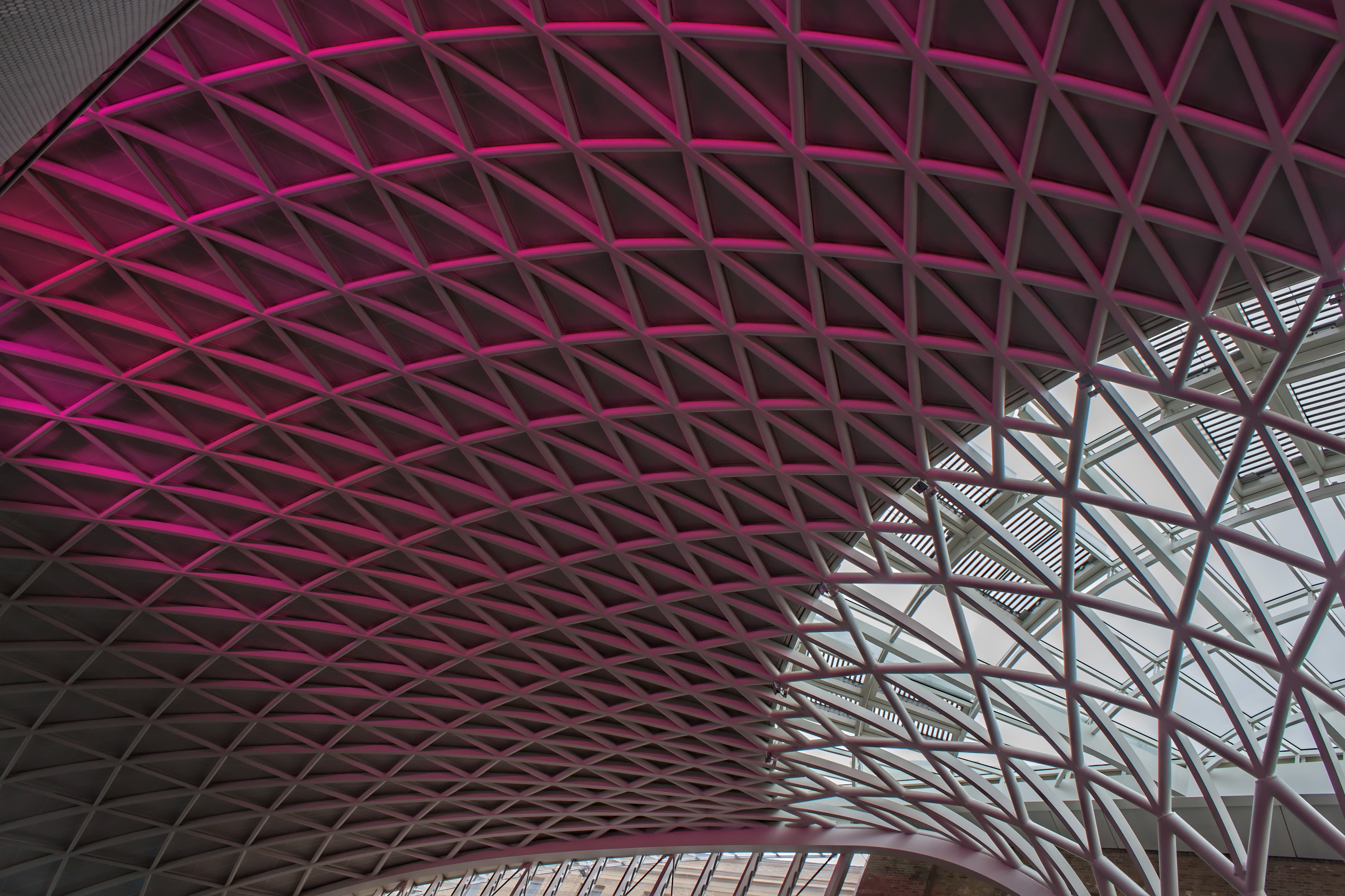 transport, station interior, pattern, full frame, design, day, architectural feature, 4K, railway, backgrounds, built Structure, arts culture and entertainment, HD Wallpaper