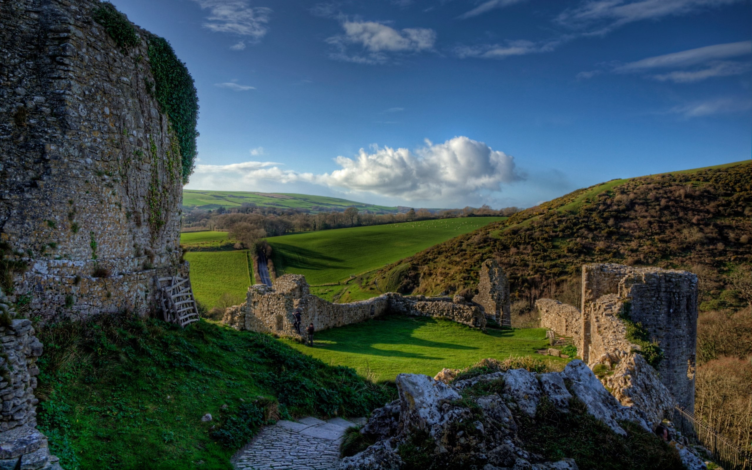 corfe castle, 2K, HD Wallpaper