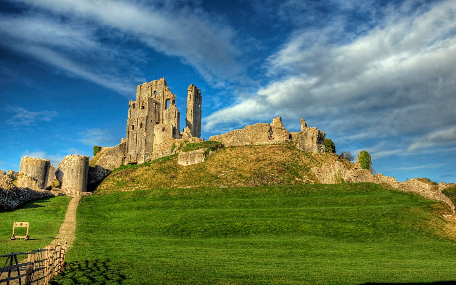 1080P, Corfe Castle, Castles, HD Wallpaper