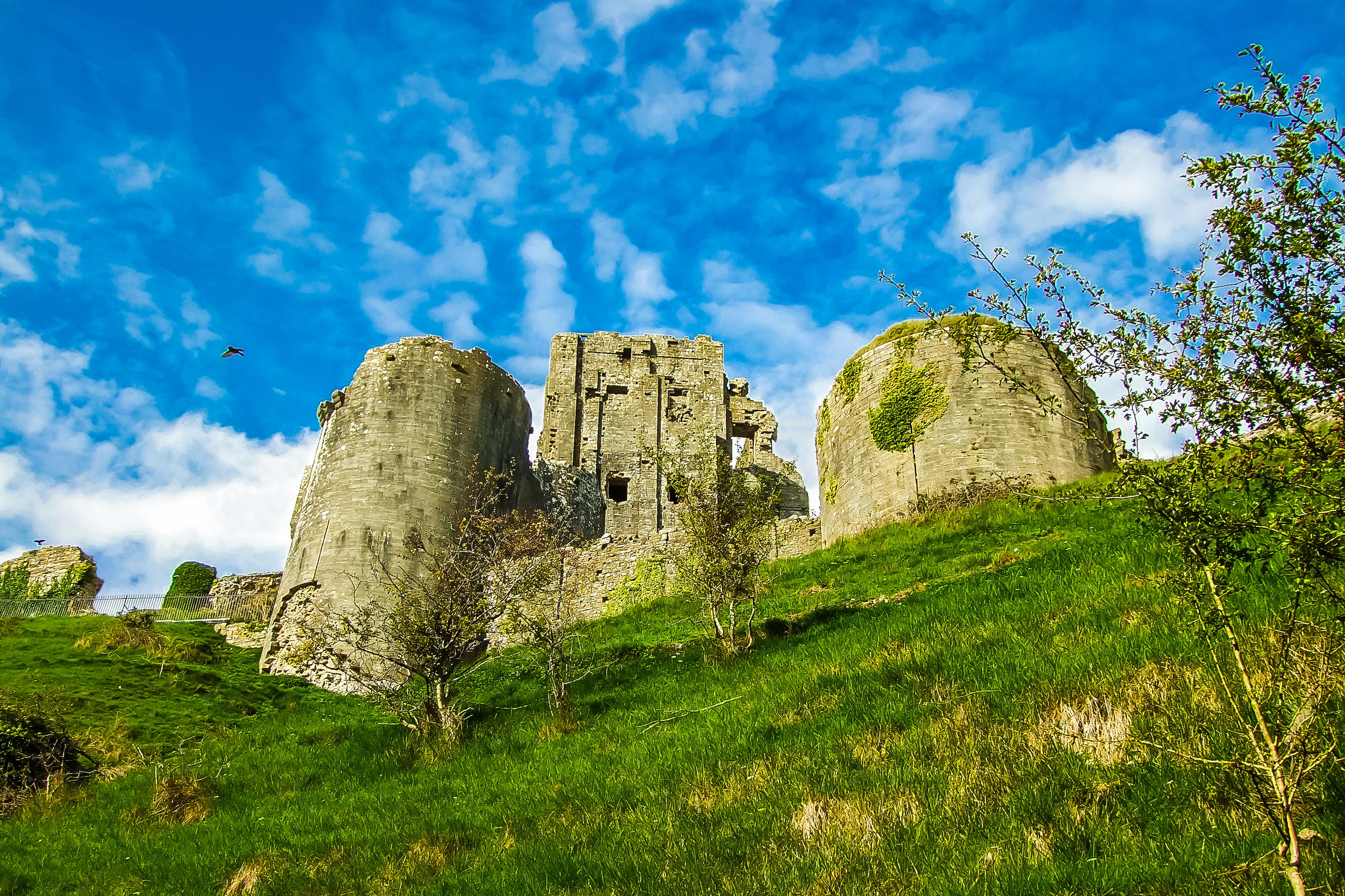 castle, old, concrete, plant, outdoors, ancient, solid, old ruin, daytime, ancient civilization, travel destinations, archaeology, 5K, history, low angle view, HD Wallpaper