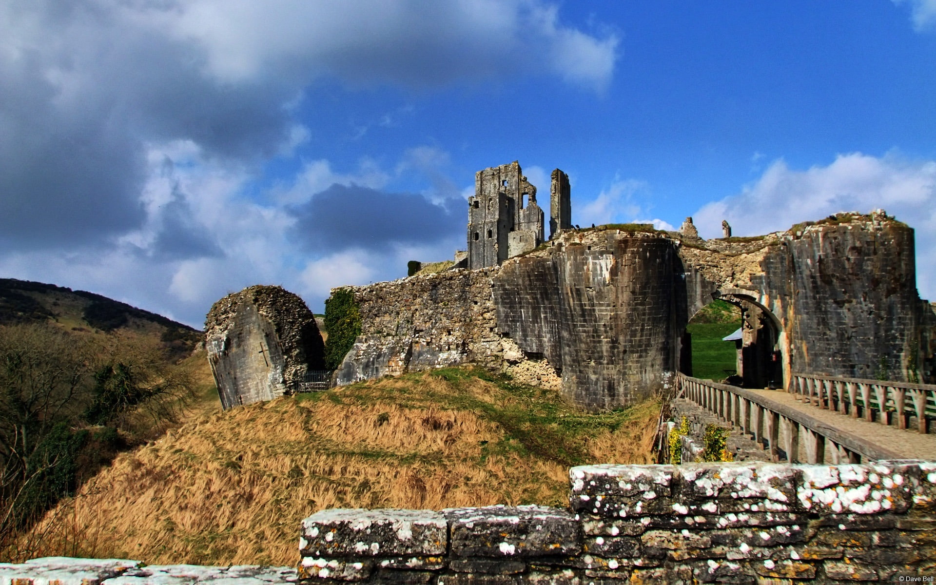no people, archaeology, wall, corfe, nature, stone wall, building, travel destinations, castle, old, history, ruined, ancient civilization, solid, travel, HD Wallpaper