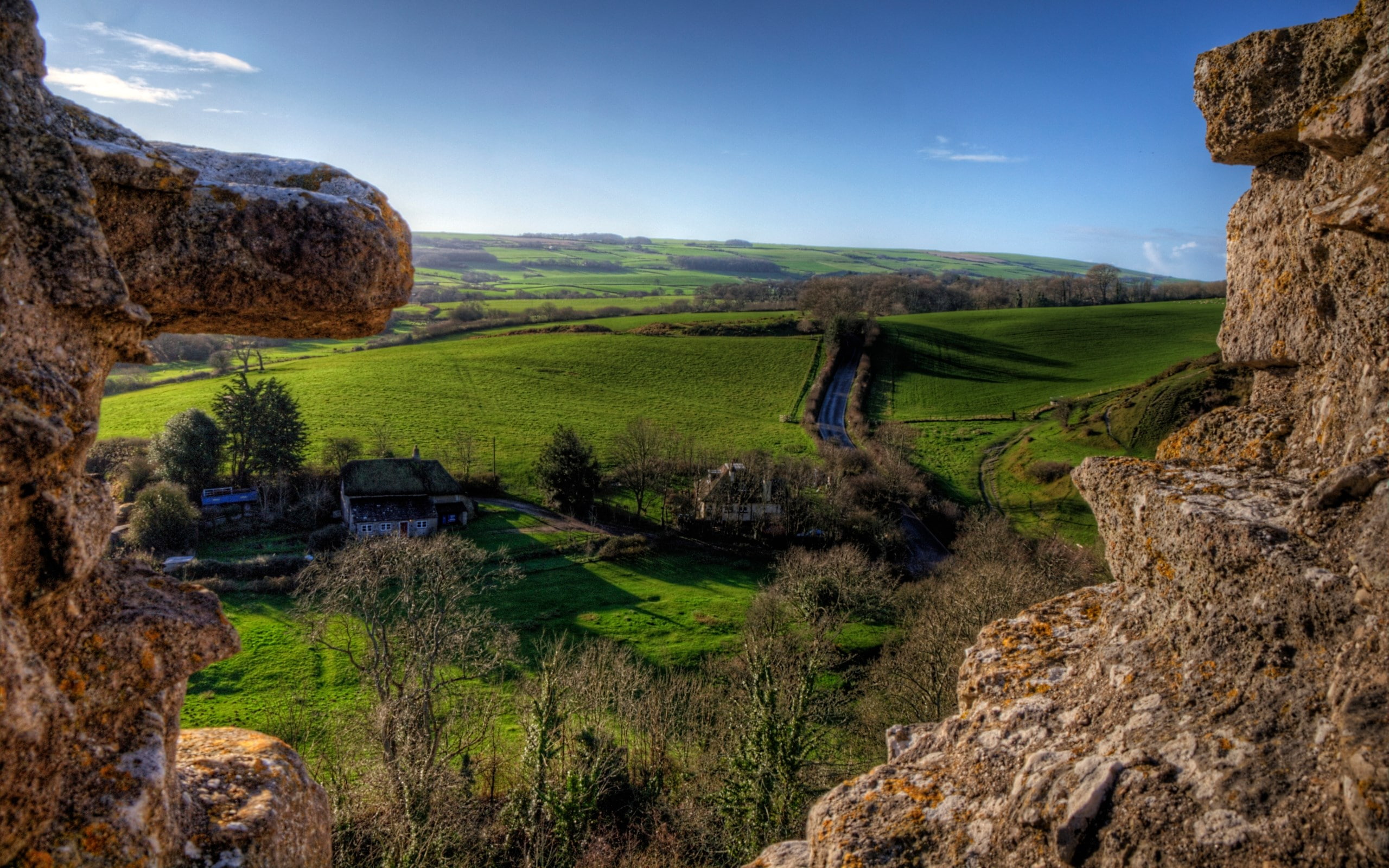 corfe castle, 2K, HD Wallpaper