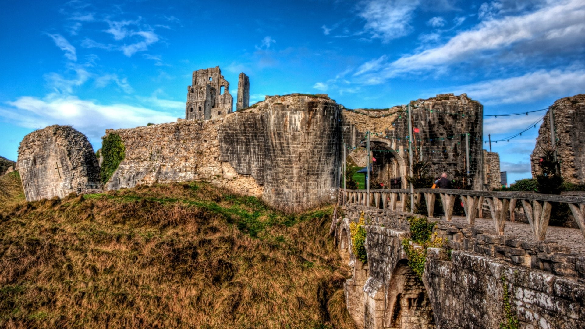 Corfe Castle, 1080P, Castles, HD Wallpaper