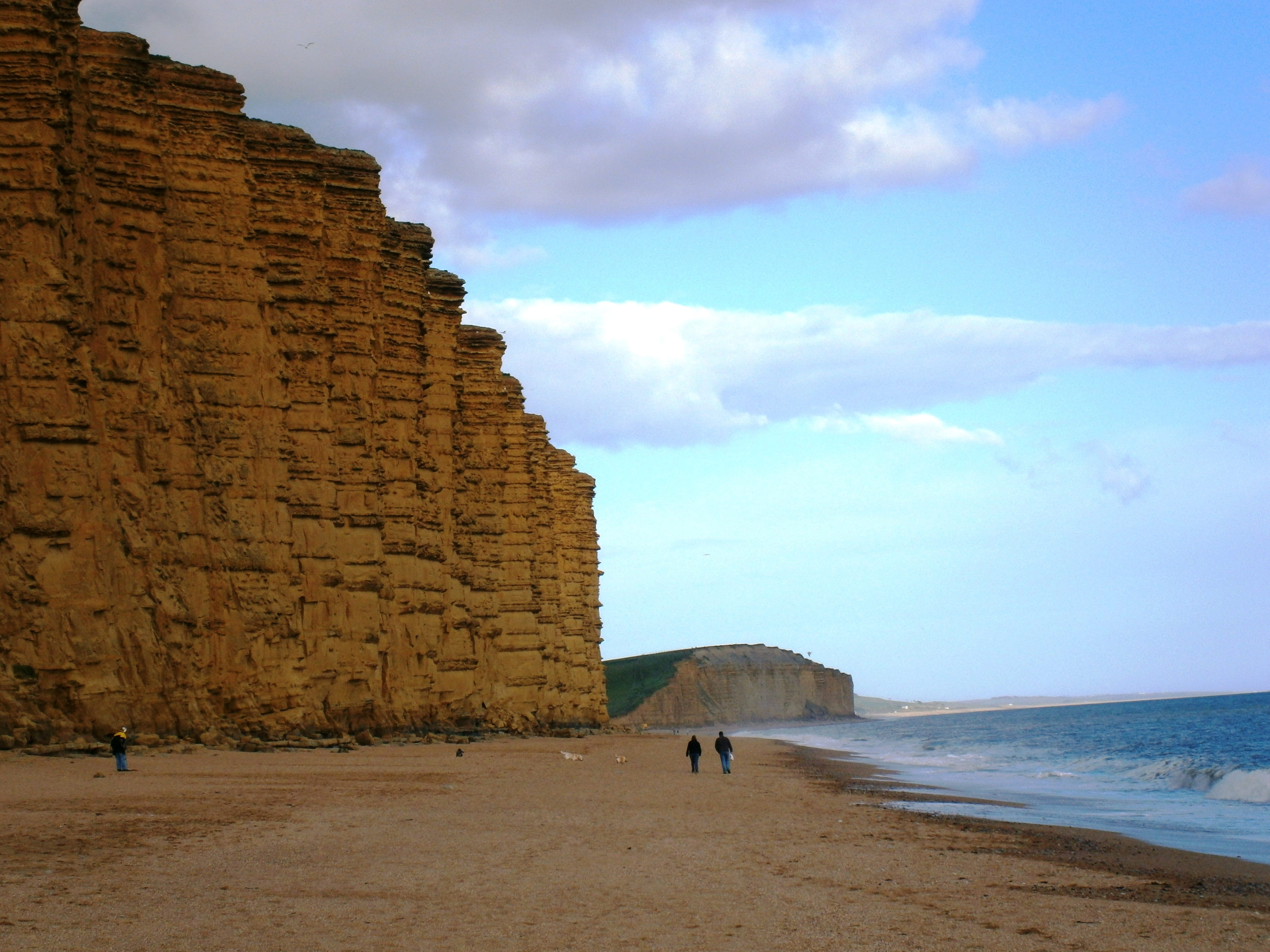 water, Bridport, architecture, horizon over water, tranquility, westbay, horizon, beach, sea, scenics - nature, sand, day, one person, cloud - sky, people, HD Wallpaper
