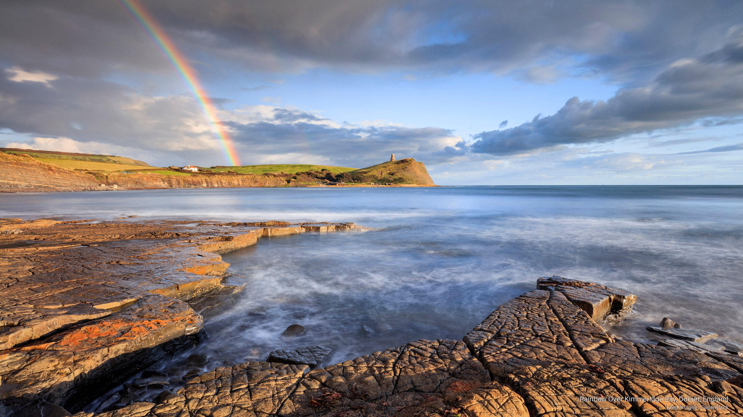 bay, rainbow, 2K, Weather, dorset, england, kimmeridge, HD Wallpaper