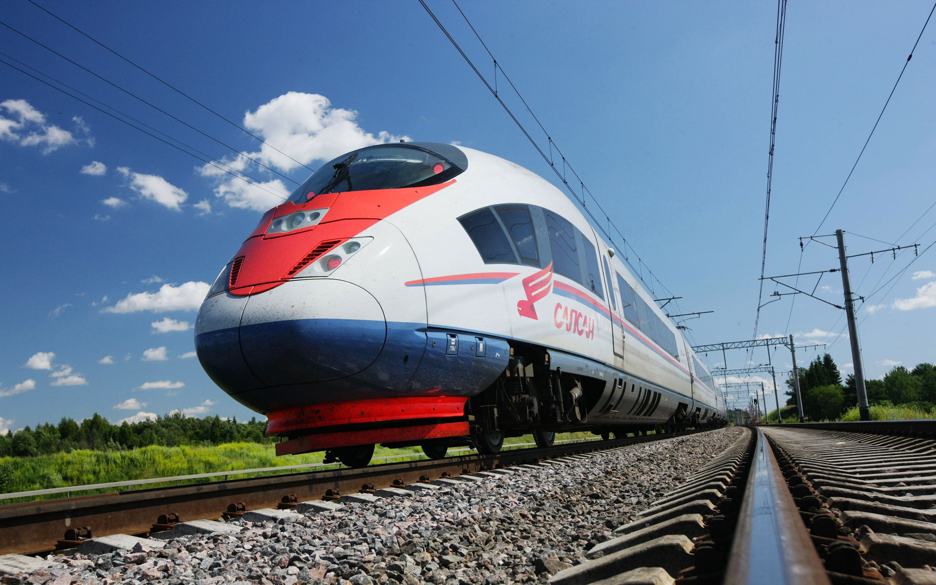 cable, passenger, people Traveling, nature, Rails, travel, high Speed Train, track, The sky, Movement, transportation, High speed, red, cloud - sky, Train, HD Wallpaper
