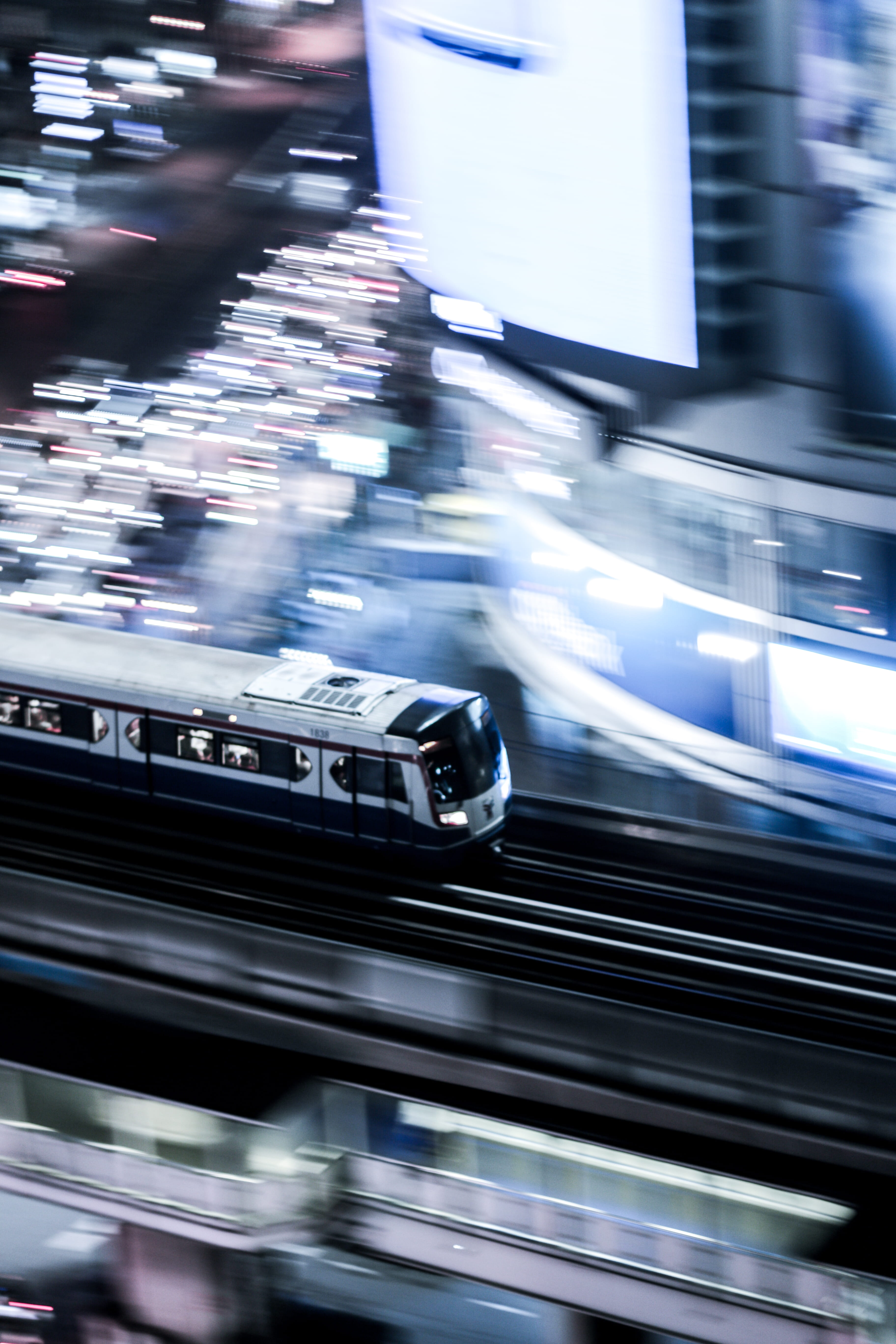 bangkok, motor vehicle, mode of transportation, night lights, night, pan, no people, car, architecture, lght trails, city, motion, blurred motion, 5K, Phone HD Wallpaper