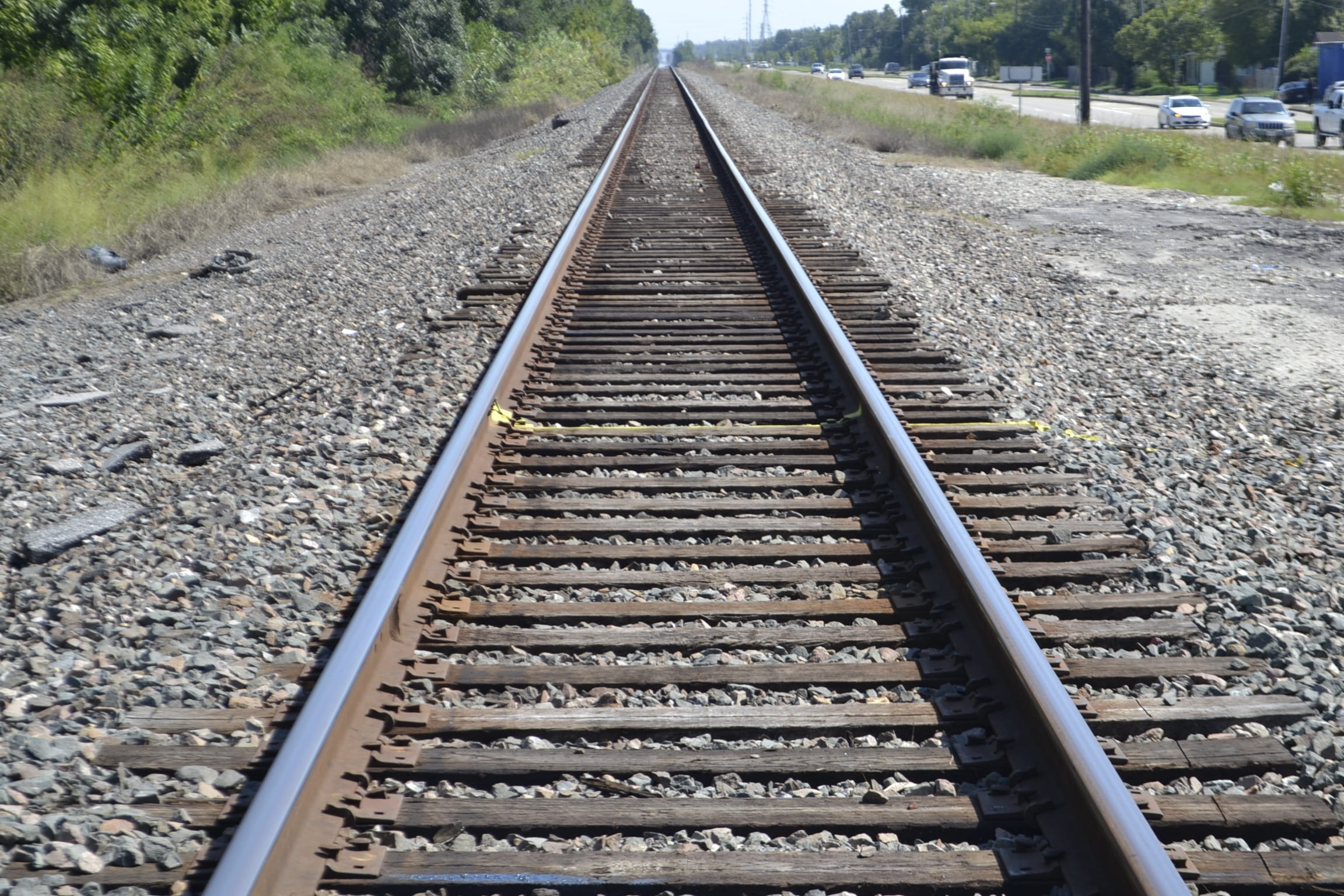 train, rail road tracks, empty, warning, day, transport, transportation, the way forward, railway, travel, mode of transportation, railroad tie, connection, HD Wallpaper