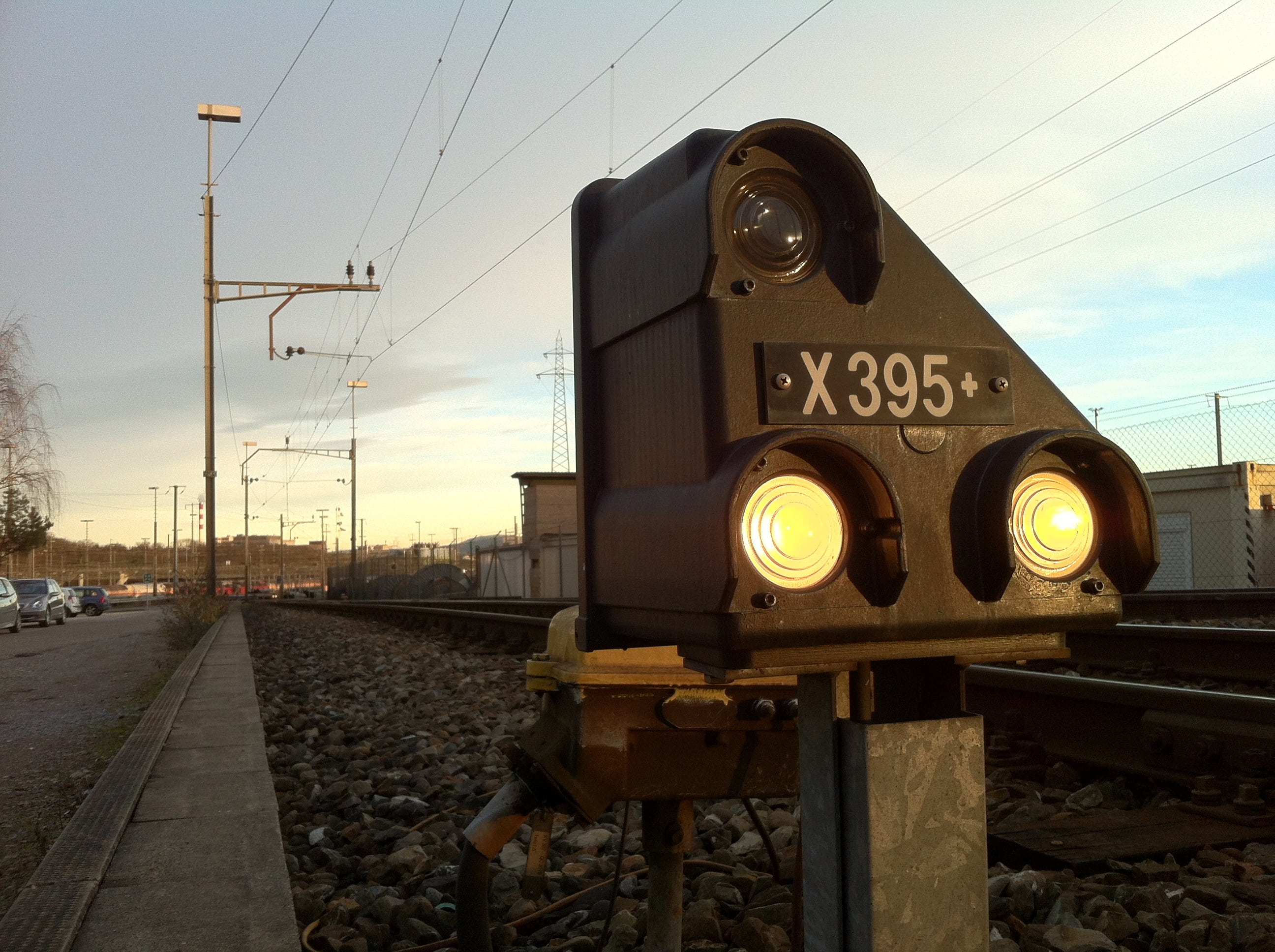 city, signal, electricity, cable, sunset, power line, railway, shunting signal, nature, track, marshalling yard, cloud - sky, communication, train, mode of transportation, HD Wallpaper