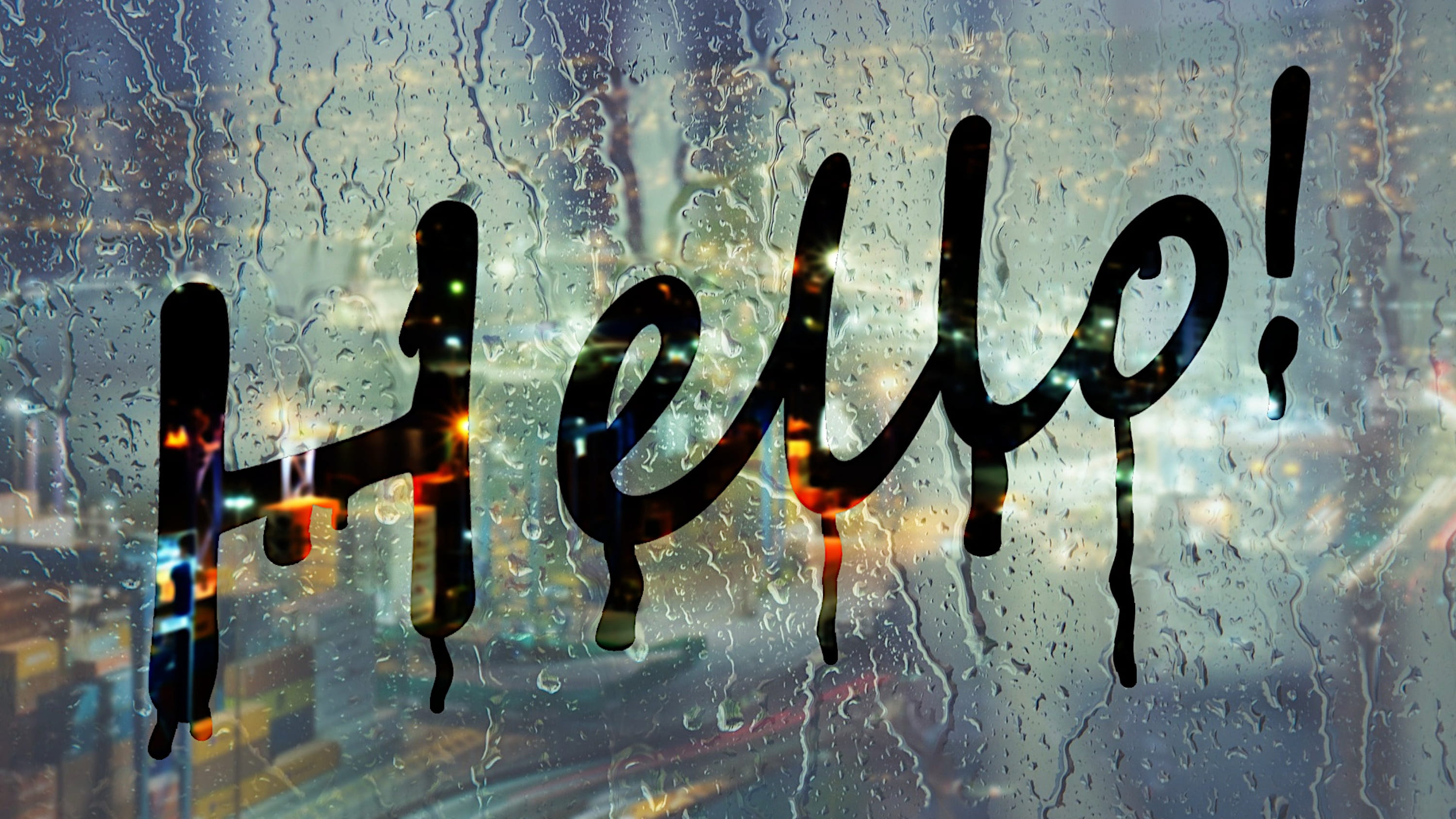 black color, number, message, text, 2K, communication, nature, creativity, rain, glass - material, capital letter, drops, no people, western script, gimp workshop, HD Wallpaper