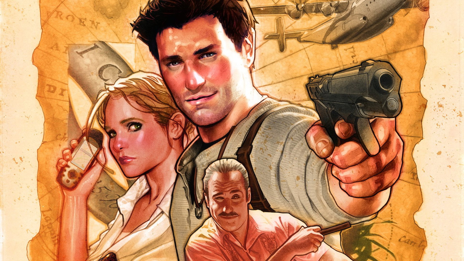 people, males, looking at camera, Uncharted 3: Drakes Deception, family, parent, father, women, togetherness, young adult, adult, holding, real people, HD Wallpaper