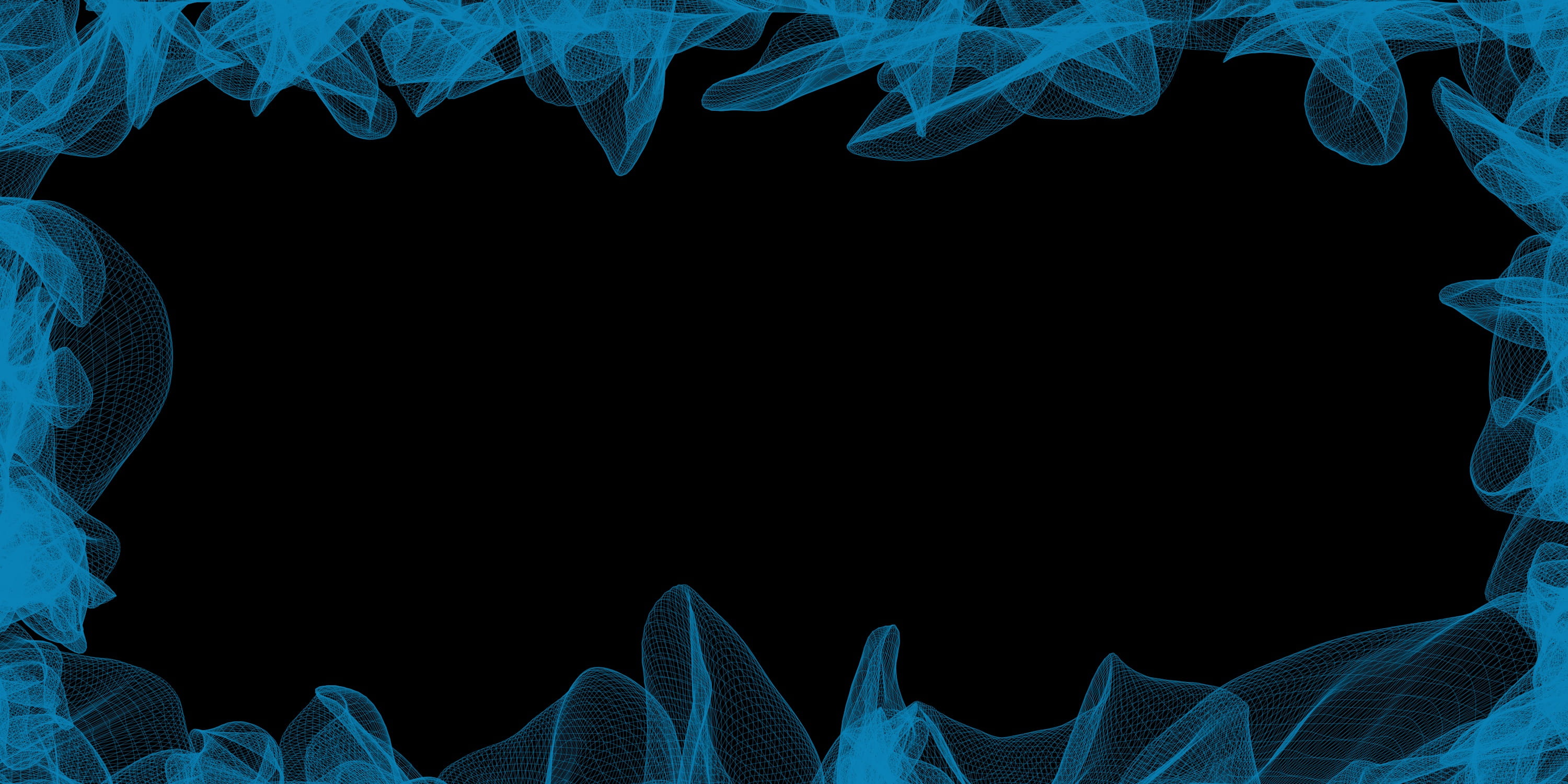 abstract, no people, creativity, science, close-up, structure, 2K, indoors, nature, backgrounds, shape, texture, black background, wave, blue, illuminated, HD Wallpaper