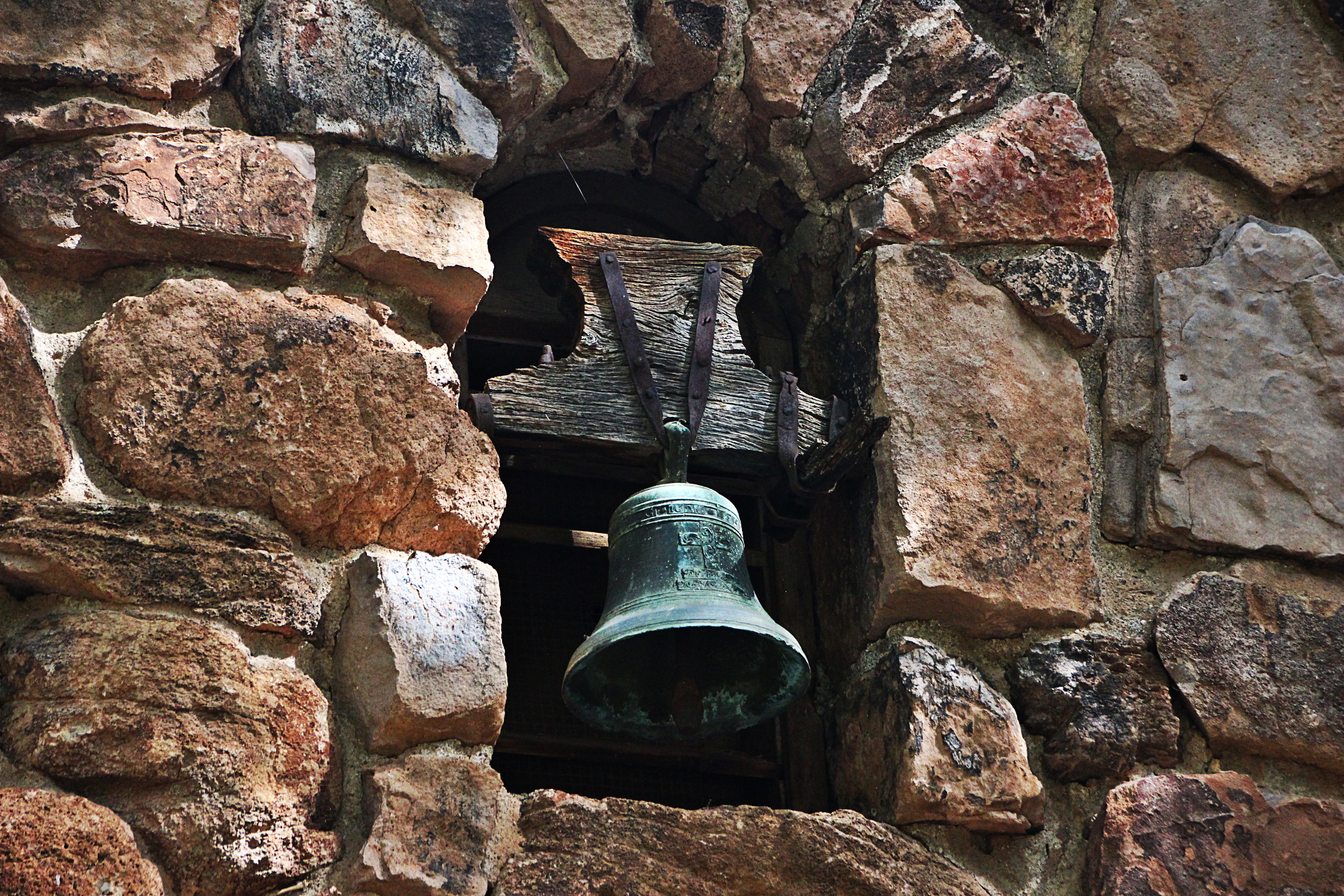 building, history, southwestern, rock, wall, weathered, vibration, Bell, low angle view, built structure, stone wall, afternoon, Sound, Metal, old, the past, HD Wallpaper