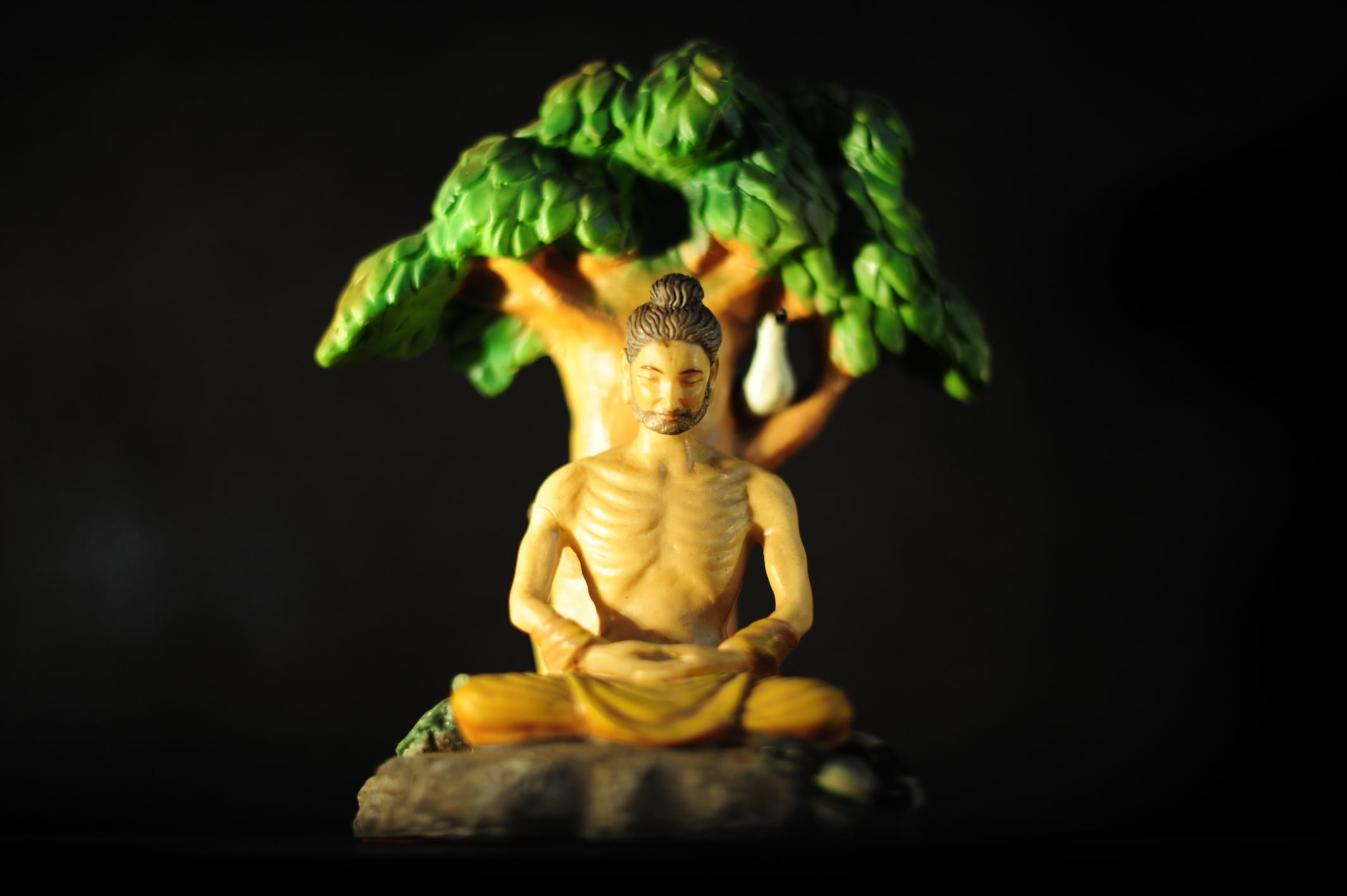 representation, religion, no people, bodhi tree, spiritual, close-up, serene, statue, sculpture, food, male likeness, meditation, food and drink, peace, HD Wallpaper