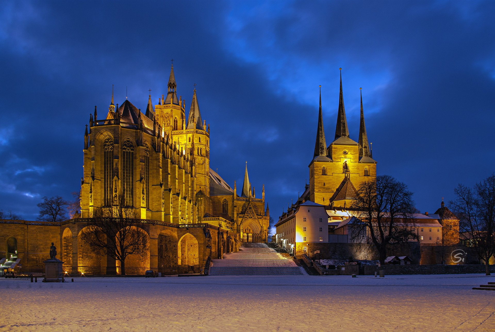 Erfurt Cathedral, Building, Germany, Architecture, Religious, Cathedral, Cathedrals, 1080P, HD Wallpaper