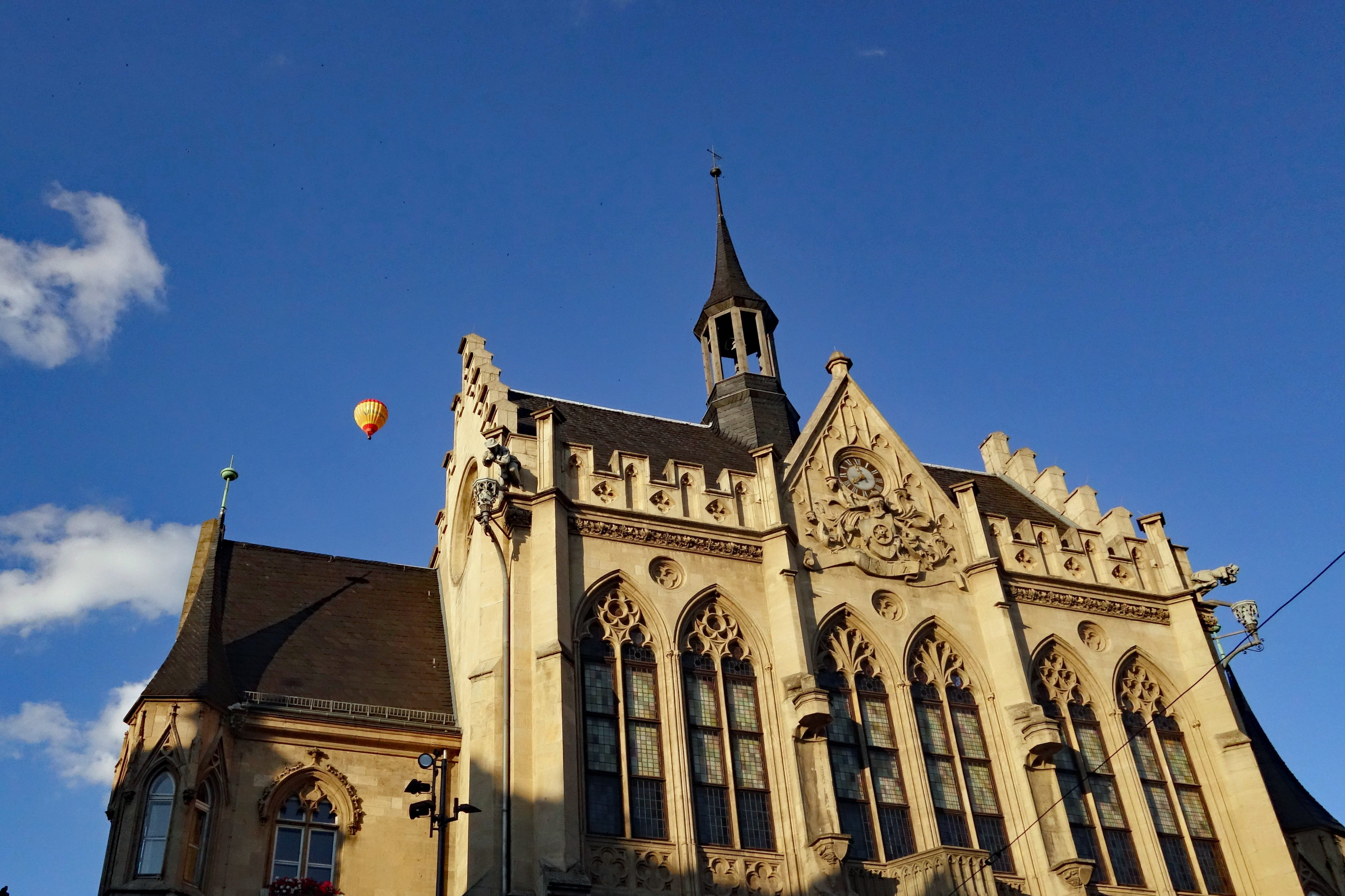 architecture, building, spire, low angle view, building exterior, ornate, belief, travel destinations, built structure, place of worship, thuringia germany, HD Wallpaper